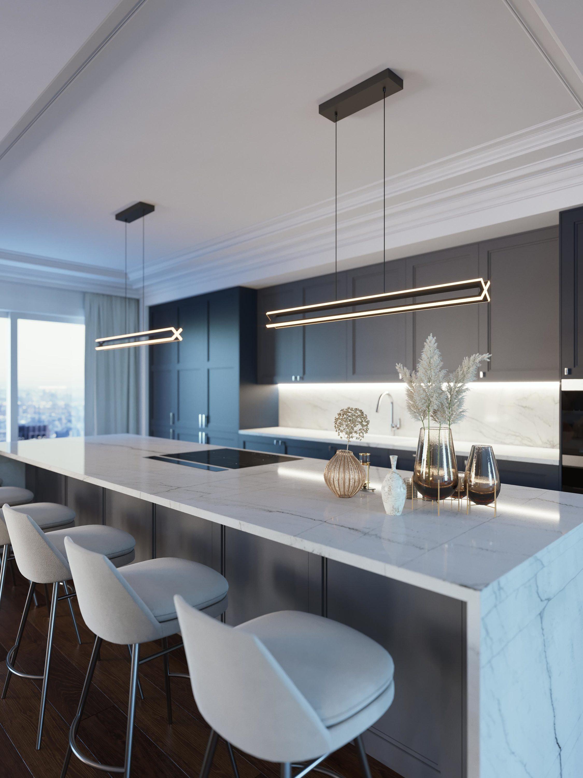 AFX Cass Linear Pendant LED 120V Satin Nickel Satin Nickel