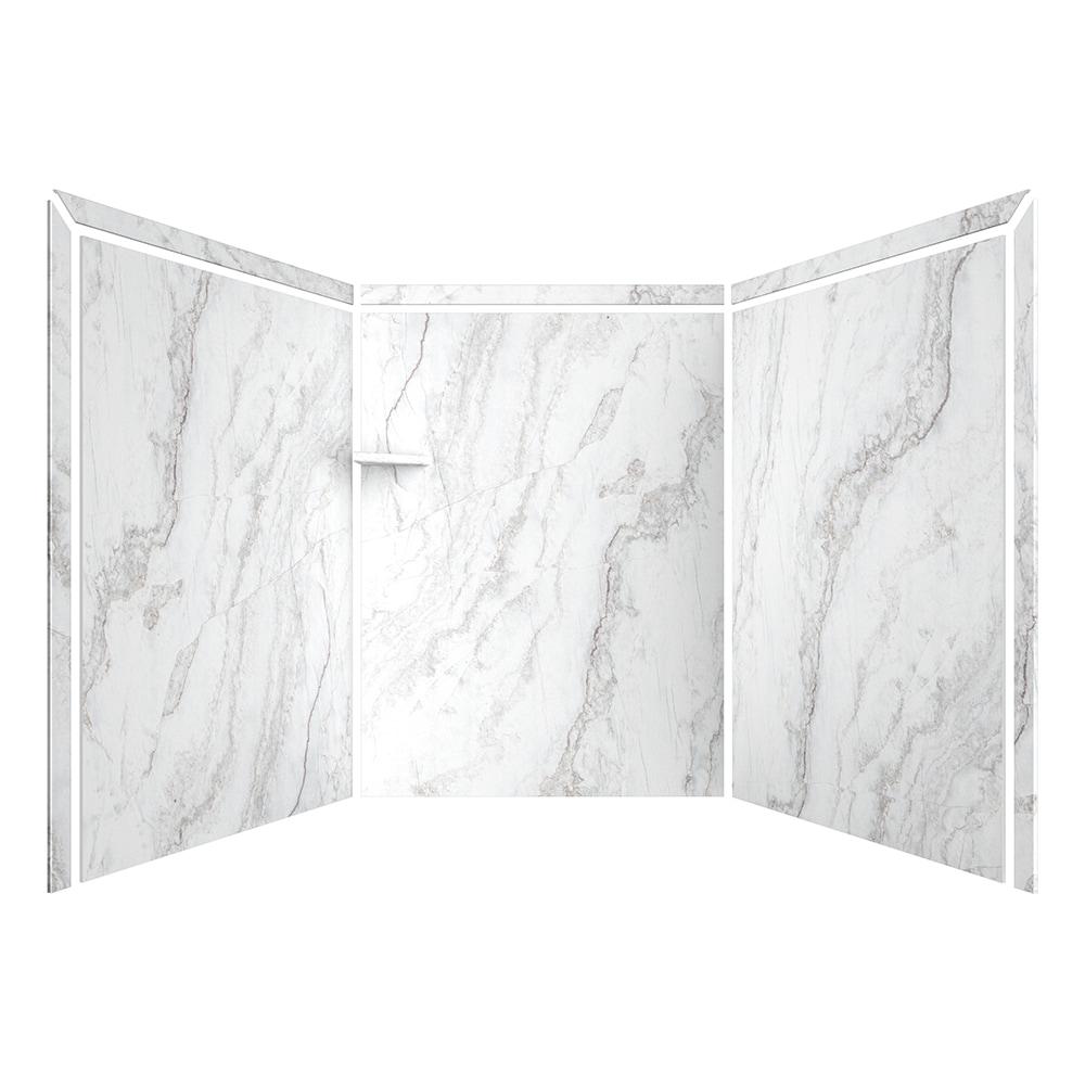 FlexStone Adaptable 60"W x 60"D x 80"H Alcove Shower Surround