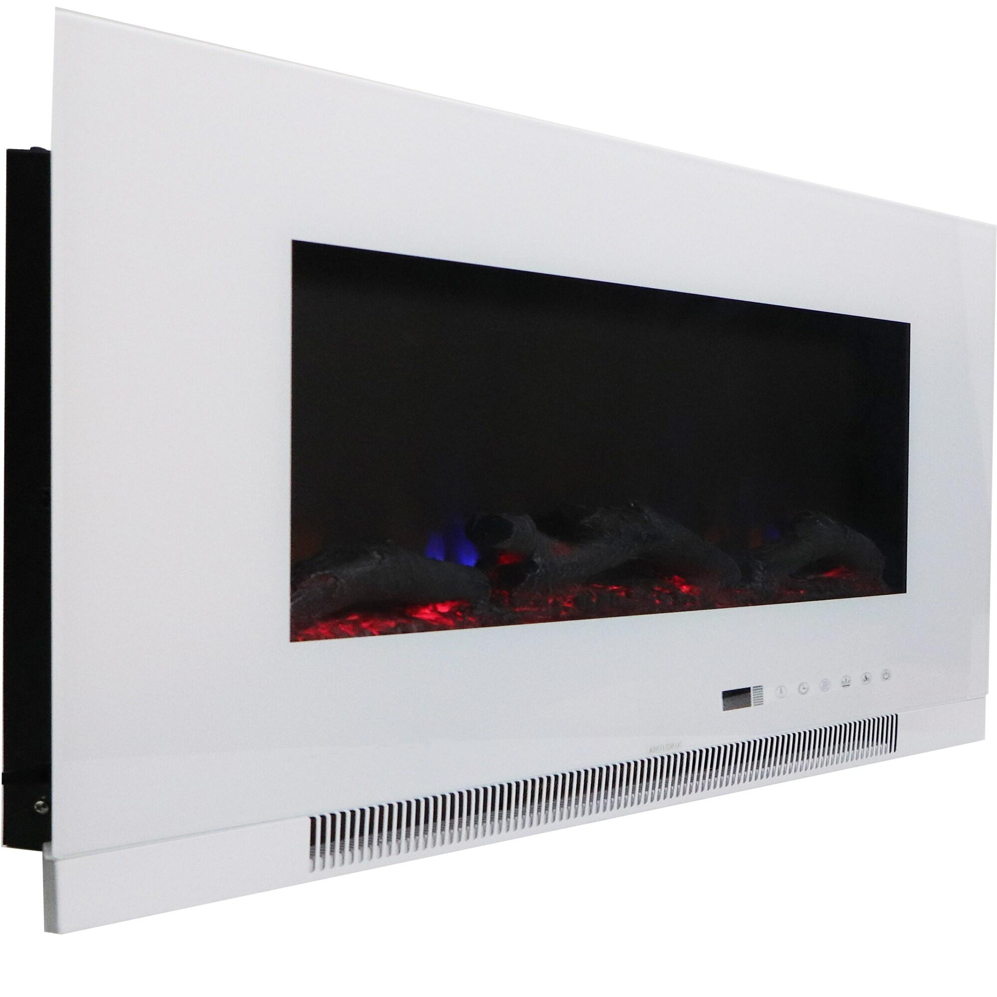 Cambridge Cambridge Wall Mount Electric Fireplace Heater with Remote Control for Indoor Use in Living Room, Bedroom, Home Office