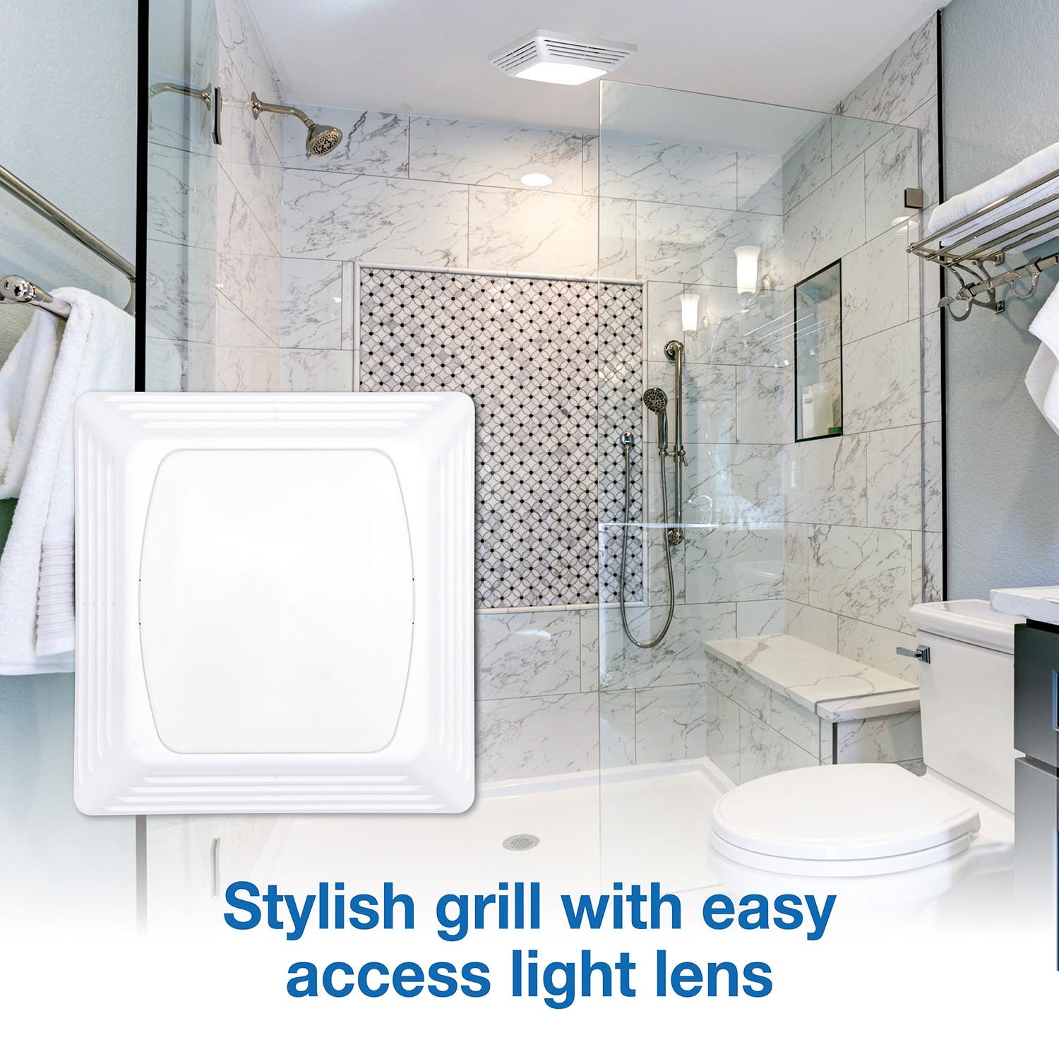 Air King ASLC Series ASLC70 Exhaust Fan with Light, 1.6 A, 120 V, 70 cfm Air, 4 sones, 4 in Duct, White