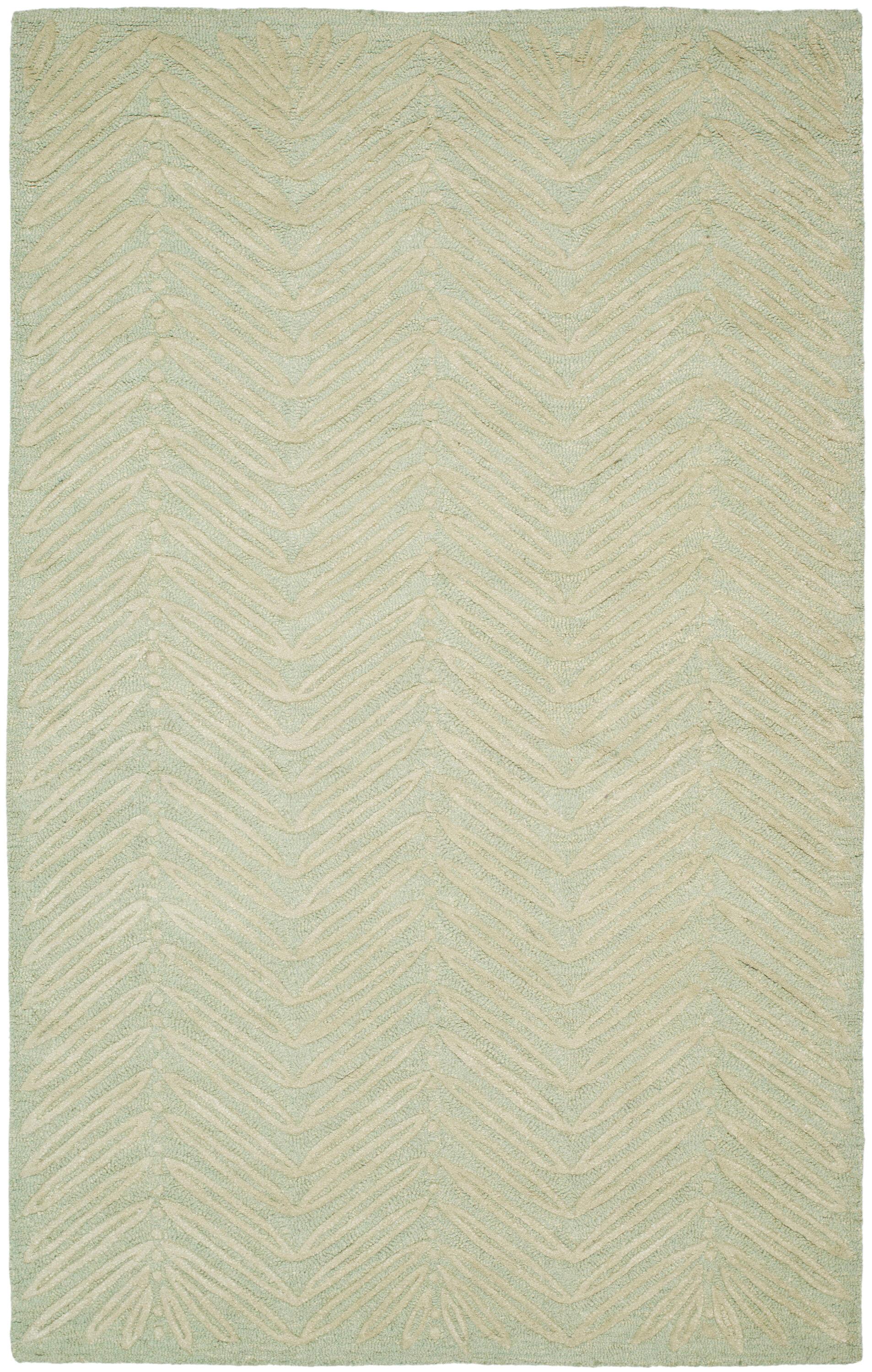 Martha Stewart Chevron Leaves - MSR3612 - Indoor Hand Tufted Area Rugs - Milk Pail Green - 9'x12'