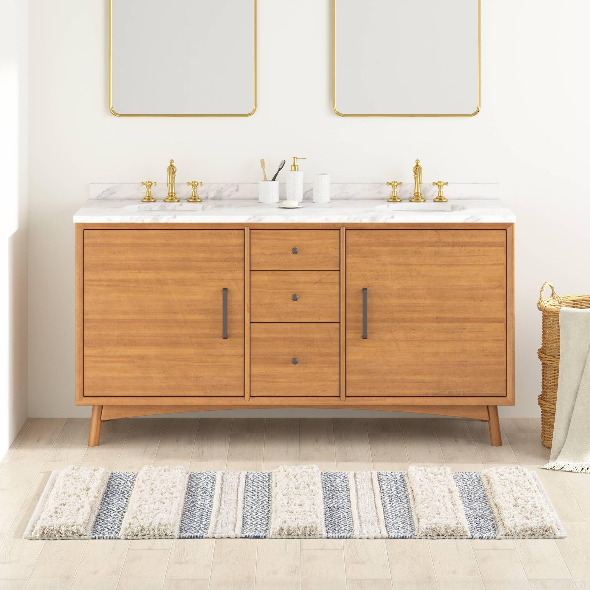 INK+IVY Asher Cotton Blend Bath Rug with Non-Slip Backing