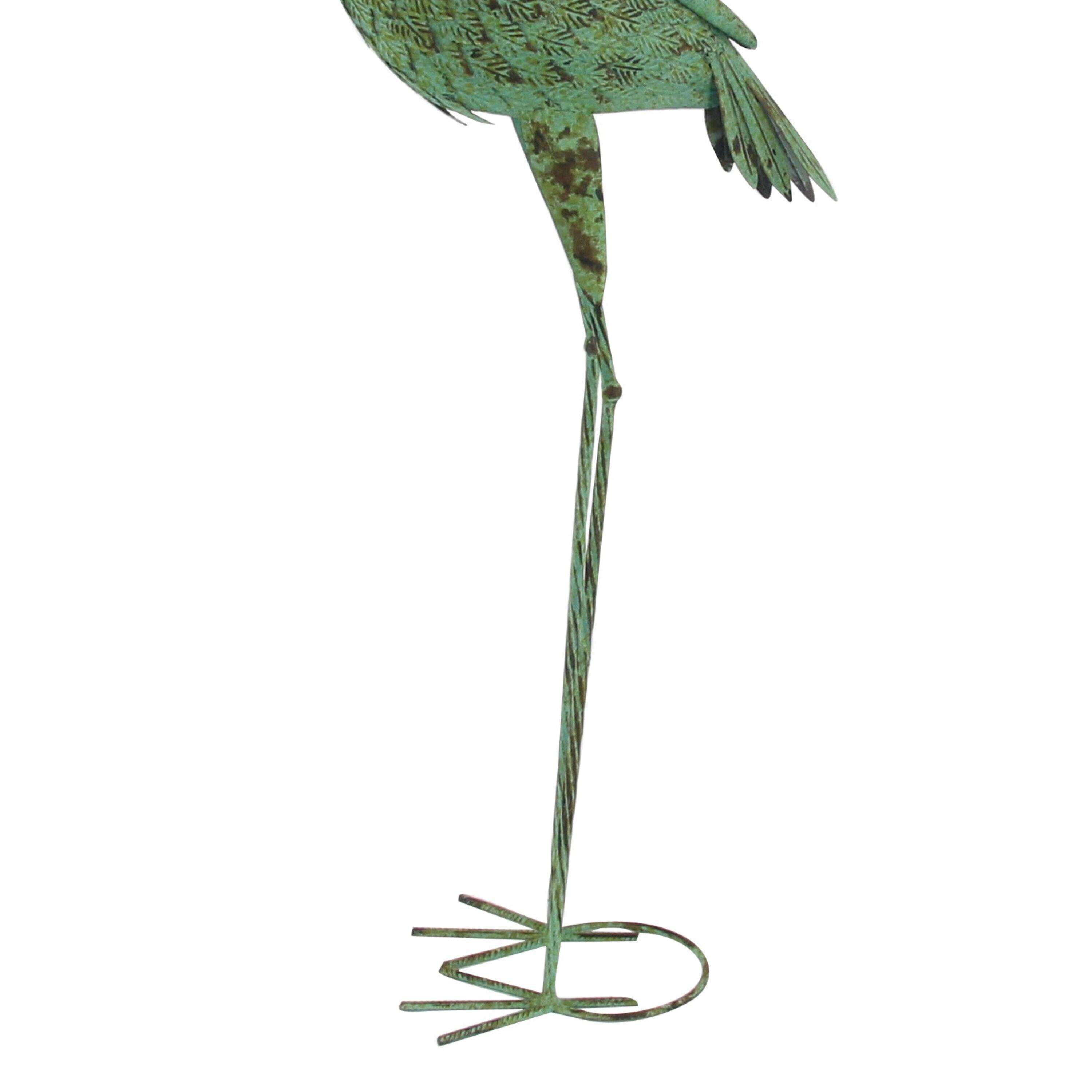 DecMode 47" Indoor Outdoor Crane Garden Sculpture with Coiled U Shaped Feet (2 Pack)