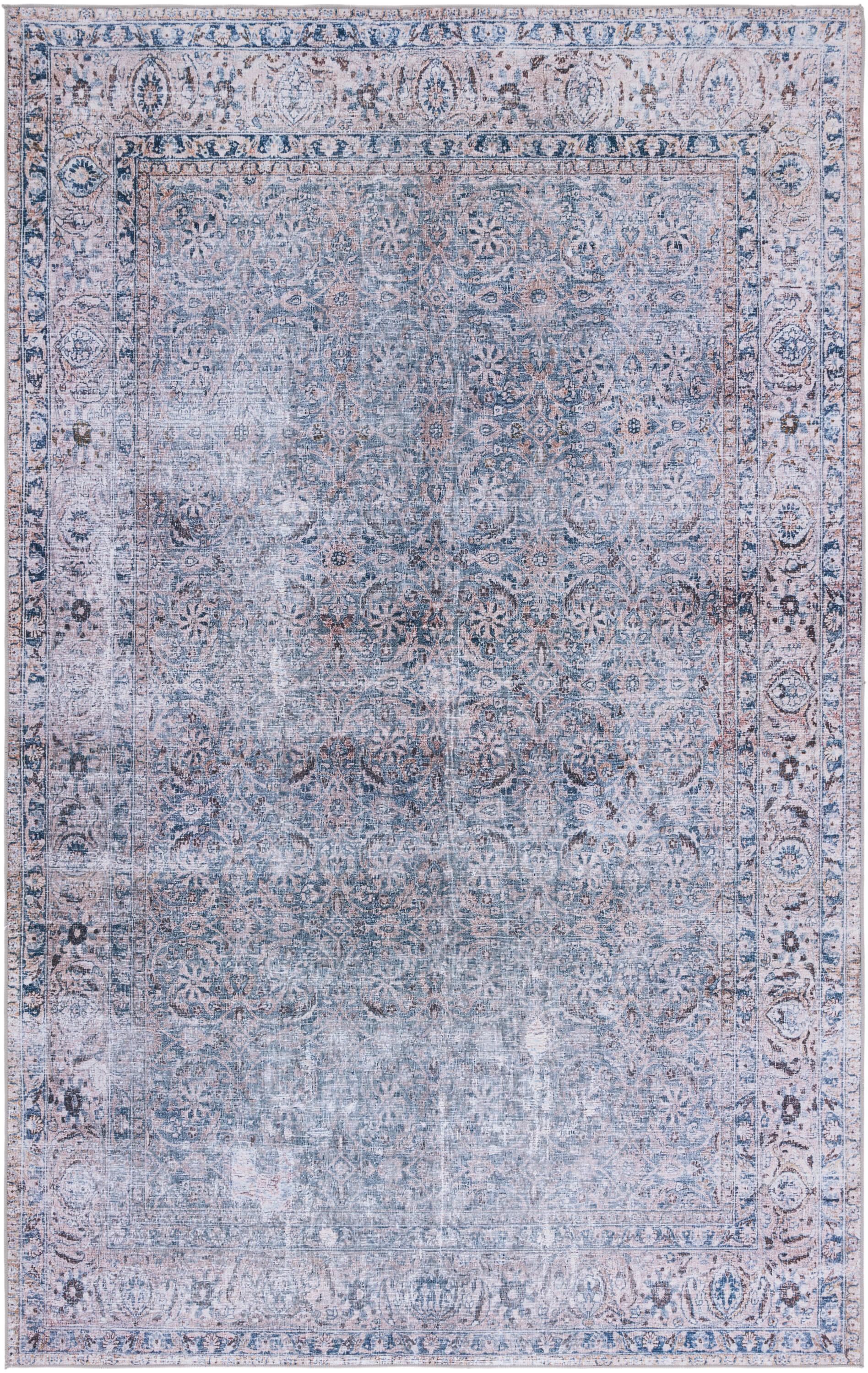 Tucson TSN134 Power Loomed Machine Washable Area Rug - Green Blue/Beige - 3'x5' - Safavieh.