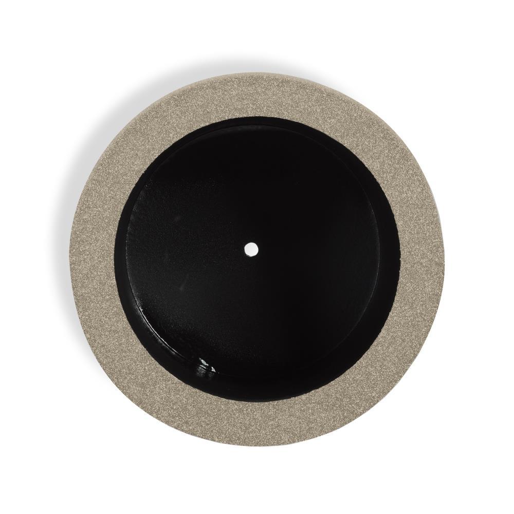 PolyStone Planters Round 19-in H x Brown Mixed/Composite Outdoor Planter
