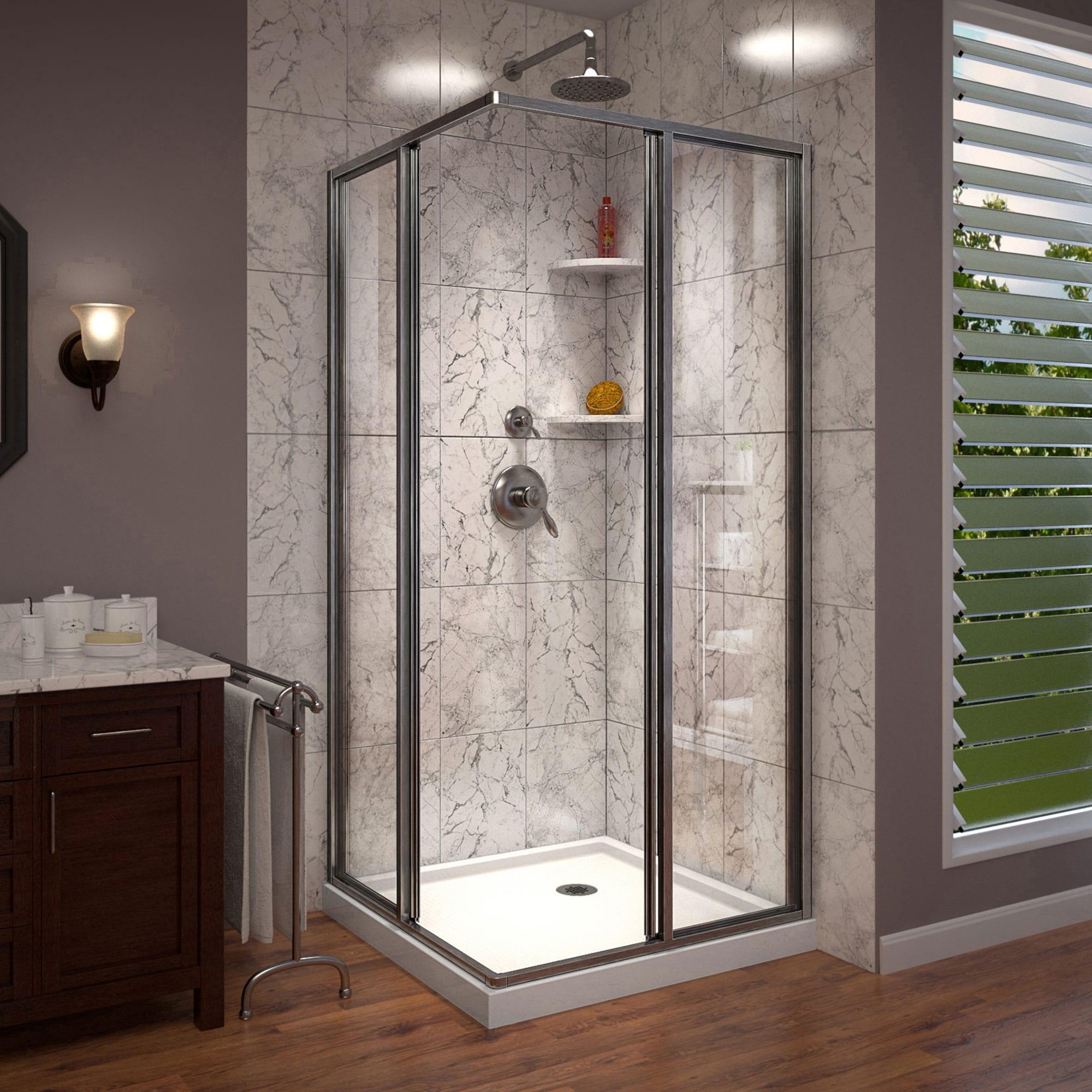 DreamLine Cornerview 42 in. D x 42 in. W x 74 3/4 in. H Framed Sliding Shower Enclosure