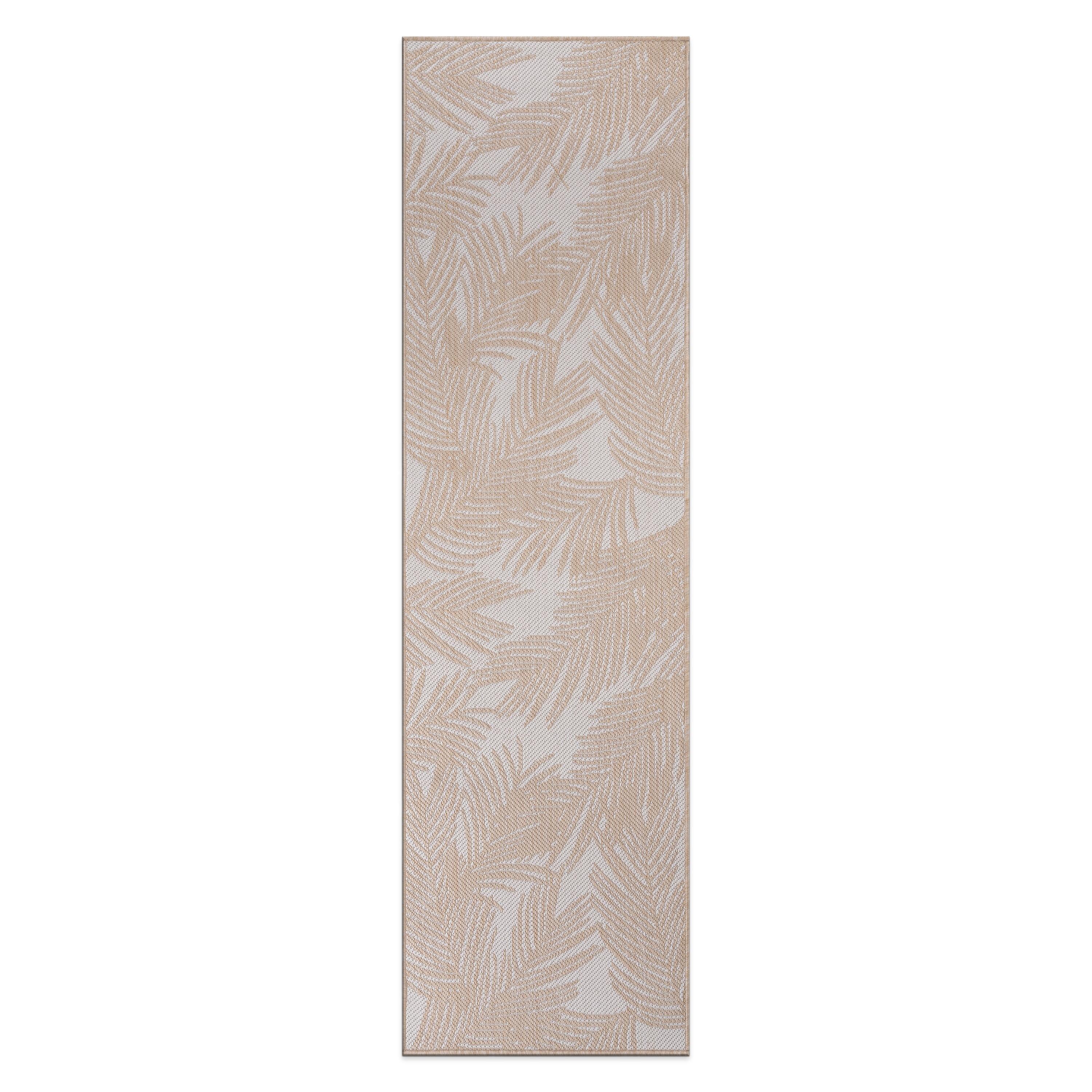 World Rug Gallery Contemporary Distressed Leaves Textured Flat Weave Indoor/Outdoor Area Rug - NATURAL 2'x7'