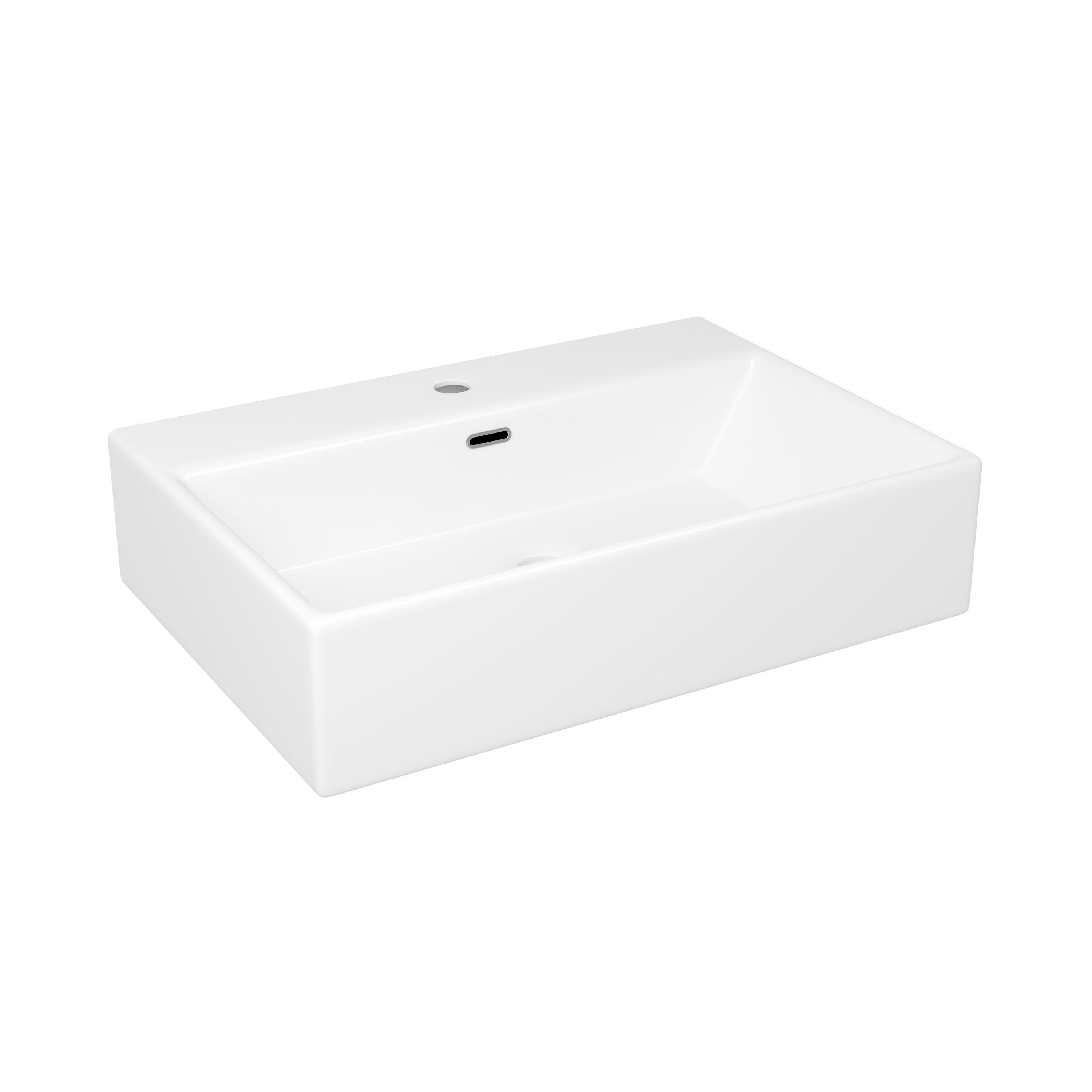 Turner 24" W x 16" D Vitreous China Rectangular Wall Mount Bathroom Vessel Sink with Overflow