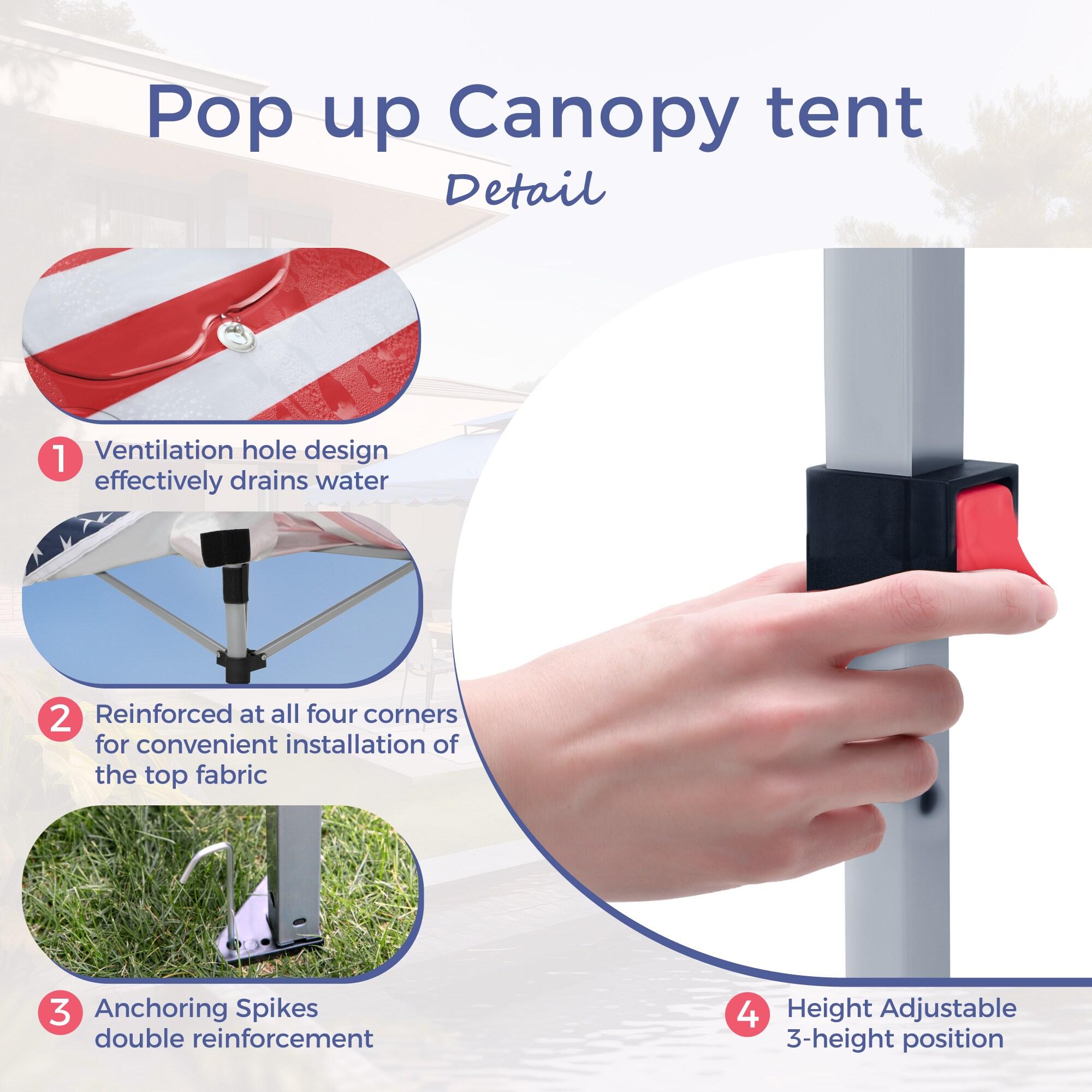 EAGLE PEAK Pop Up Canopies 10 Ft. W x 10 FT. D Metal Party Tent Canopy