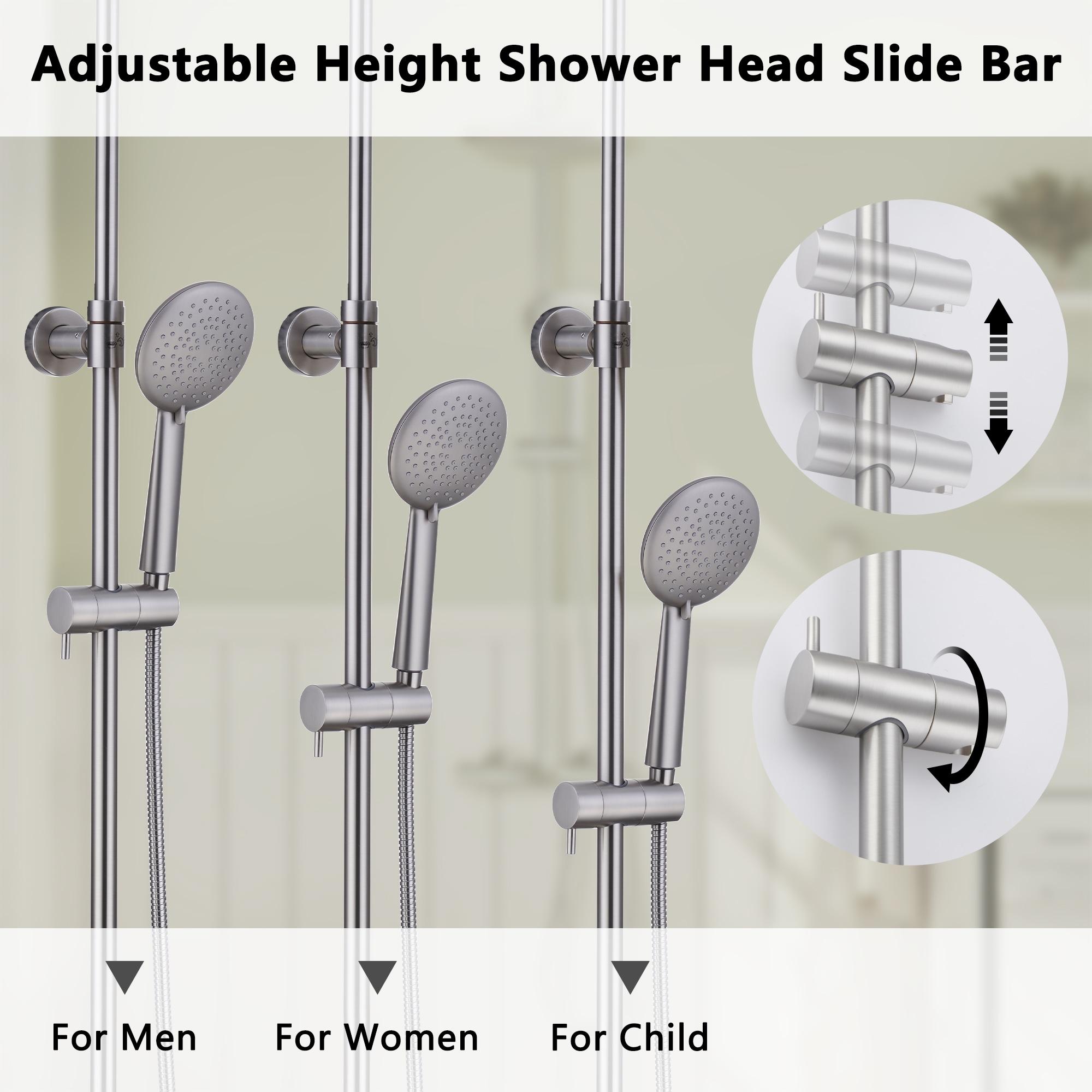 CASAINC CS6221-12BG Revitalize 3-Function 12 Inch Ceiling Mount Rainfall Thermostatic Shower System with 6 Body Jets