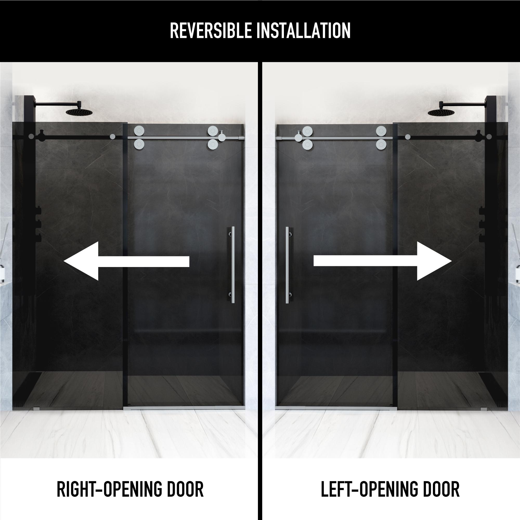 Elan 68-72" W x 74" H Sliding Frameless Shower Door with 3/8" Tinted Glass