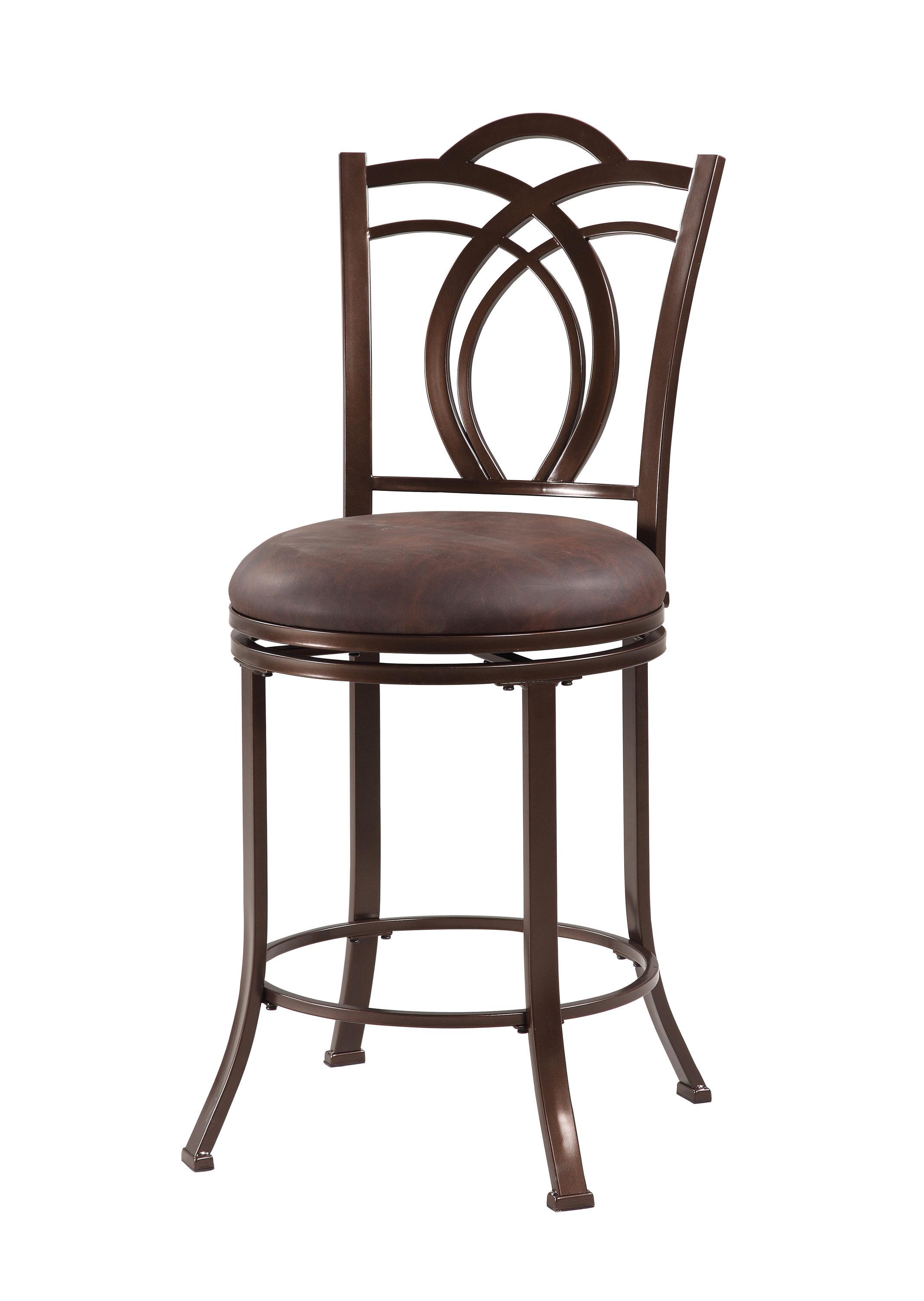 Lockridge Swivel Metal Leg Stool With Faux Leather Stool