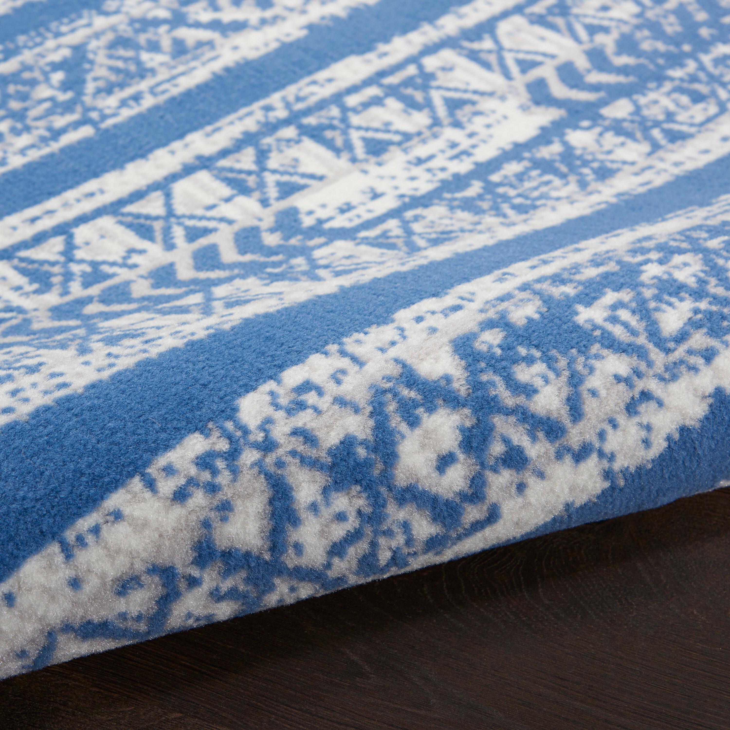 Pleasanton Abstract Blue/Ivory Area Rug