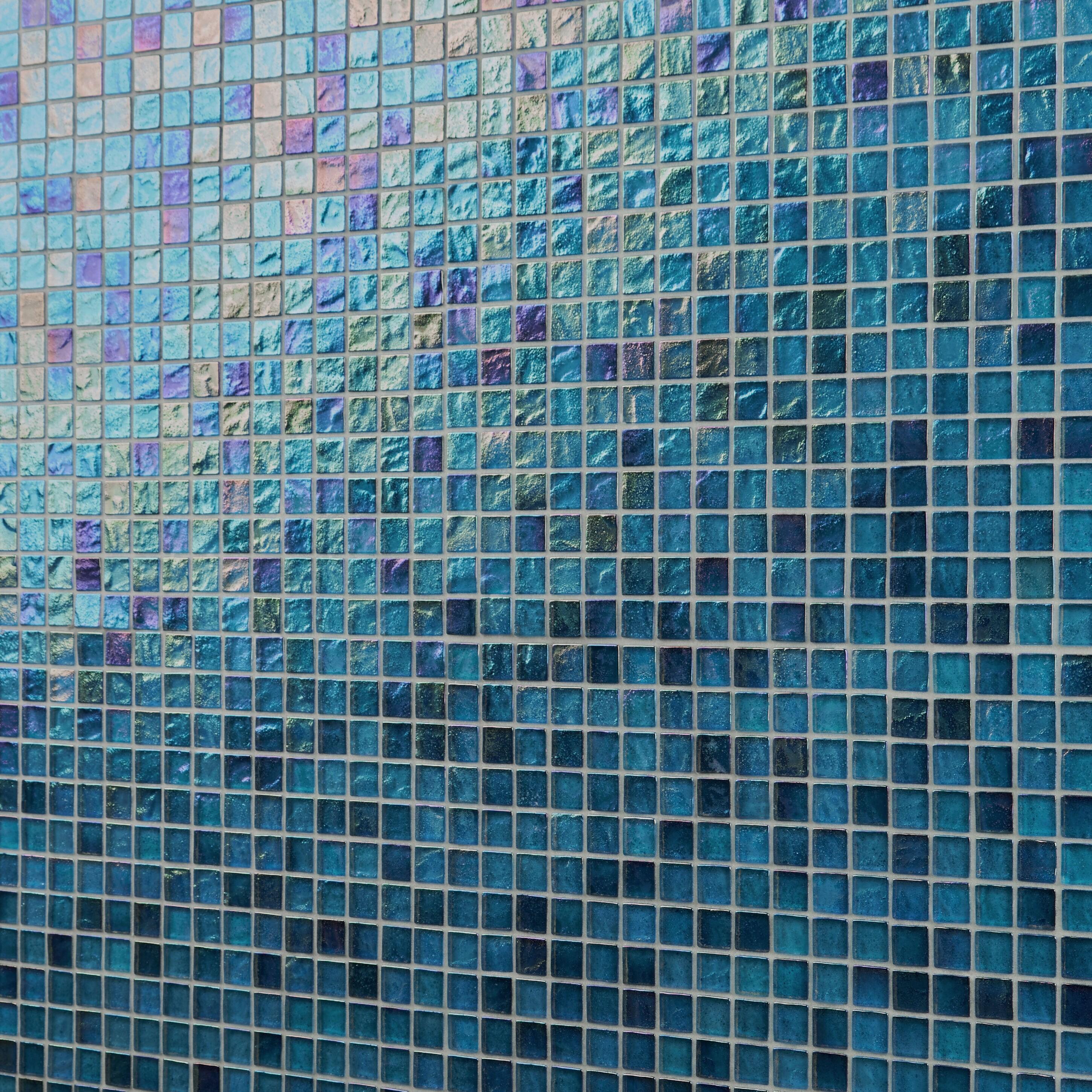 Speckle 11.73" x 11.73" Iridescent 1" Squares Glass Mosaic Wall Tile (0.95 Sq. Ft. / Sheet)