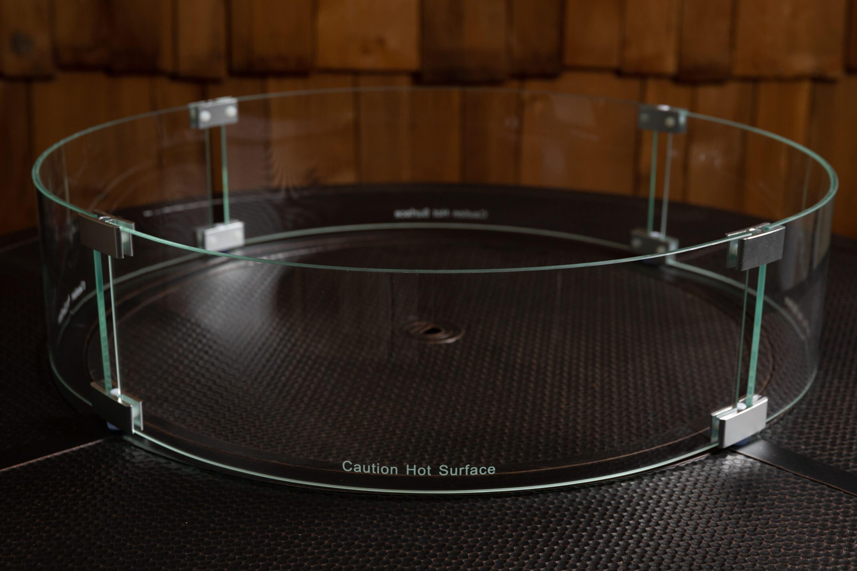 Fire Sense Fire Sense Wind Guard Clear Glass Tempered Glass for Propane, Gas, Fire Pits and Patio Heaters-Round-26 Inches