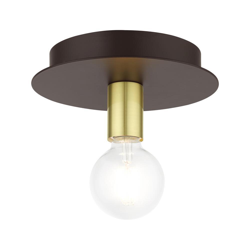 Livex Lighting Hillview 1 - Light Flush Mount in  Bronze