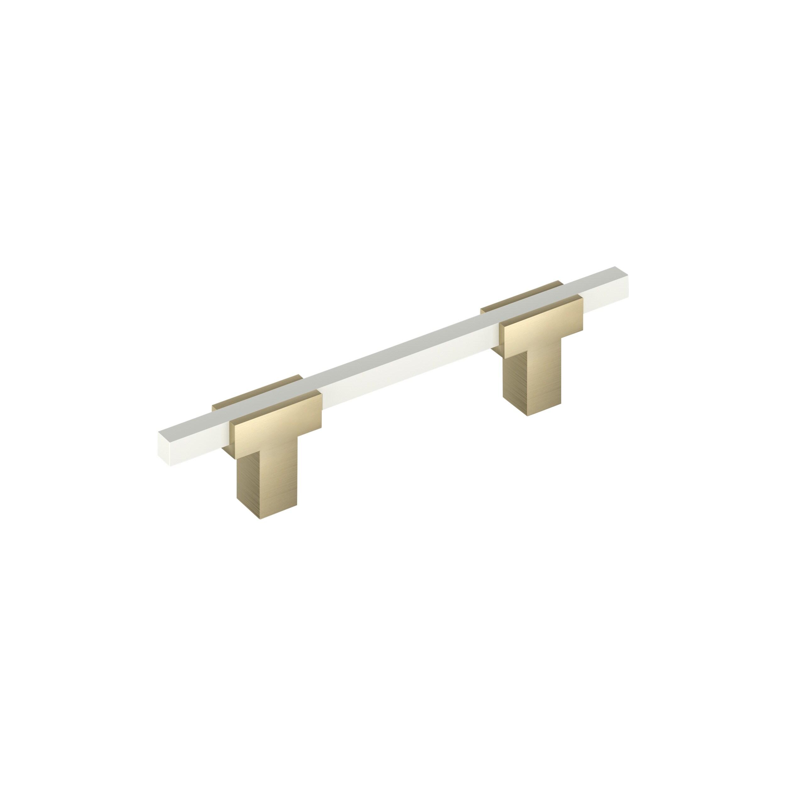 Amerock Urbanite 3-3/4 inch (96mm) Center-to-Center Golden Champagne/White Cabinet Pull