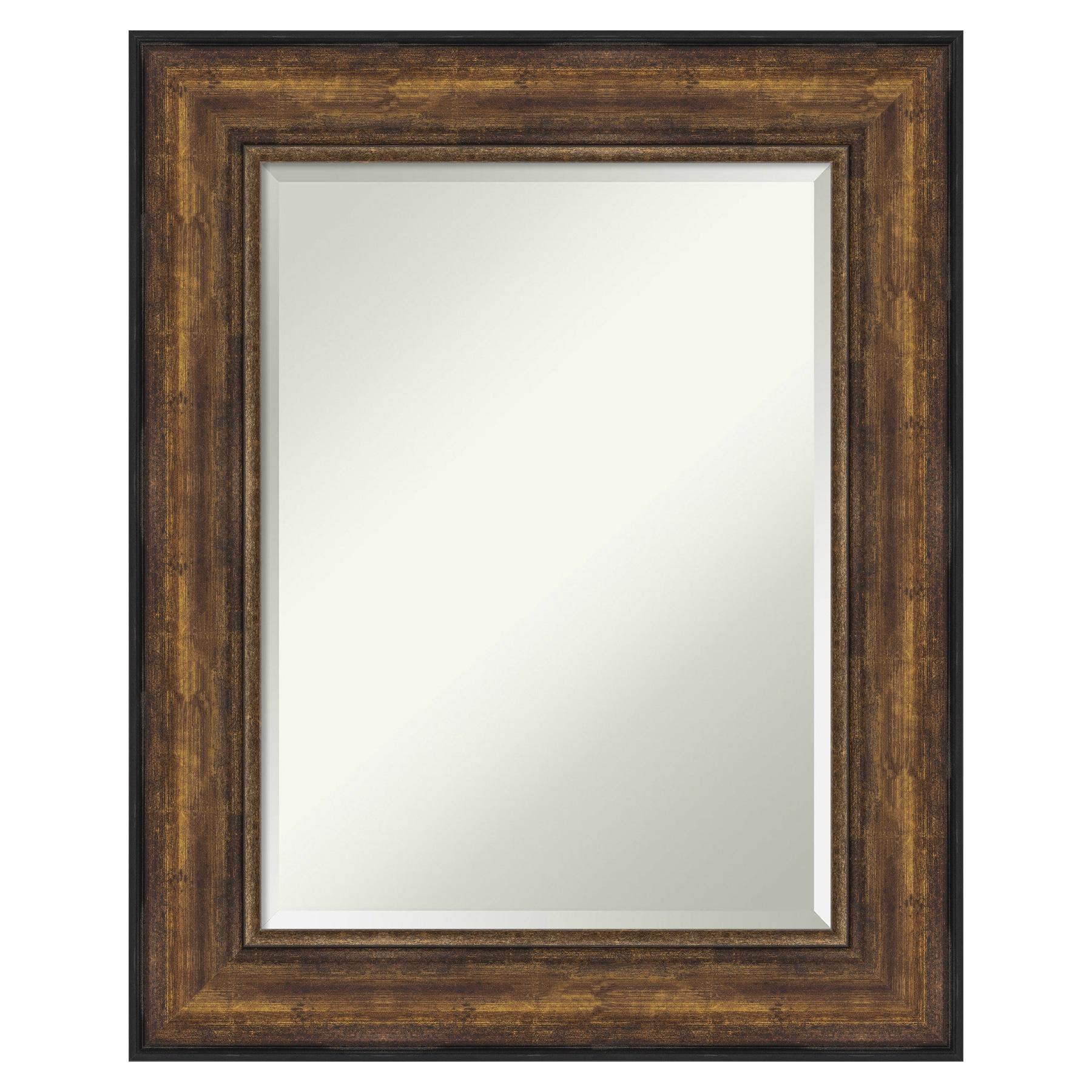 Medium Rectangle Bronze Bronze/Copper Metallic Beveled Glass Modern Mirror (31.5 in. H x 25.5 in. W)