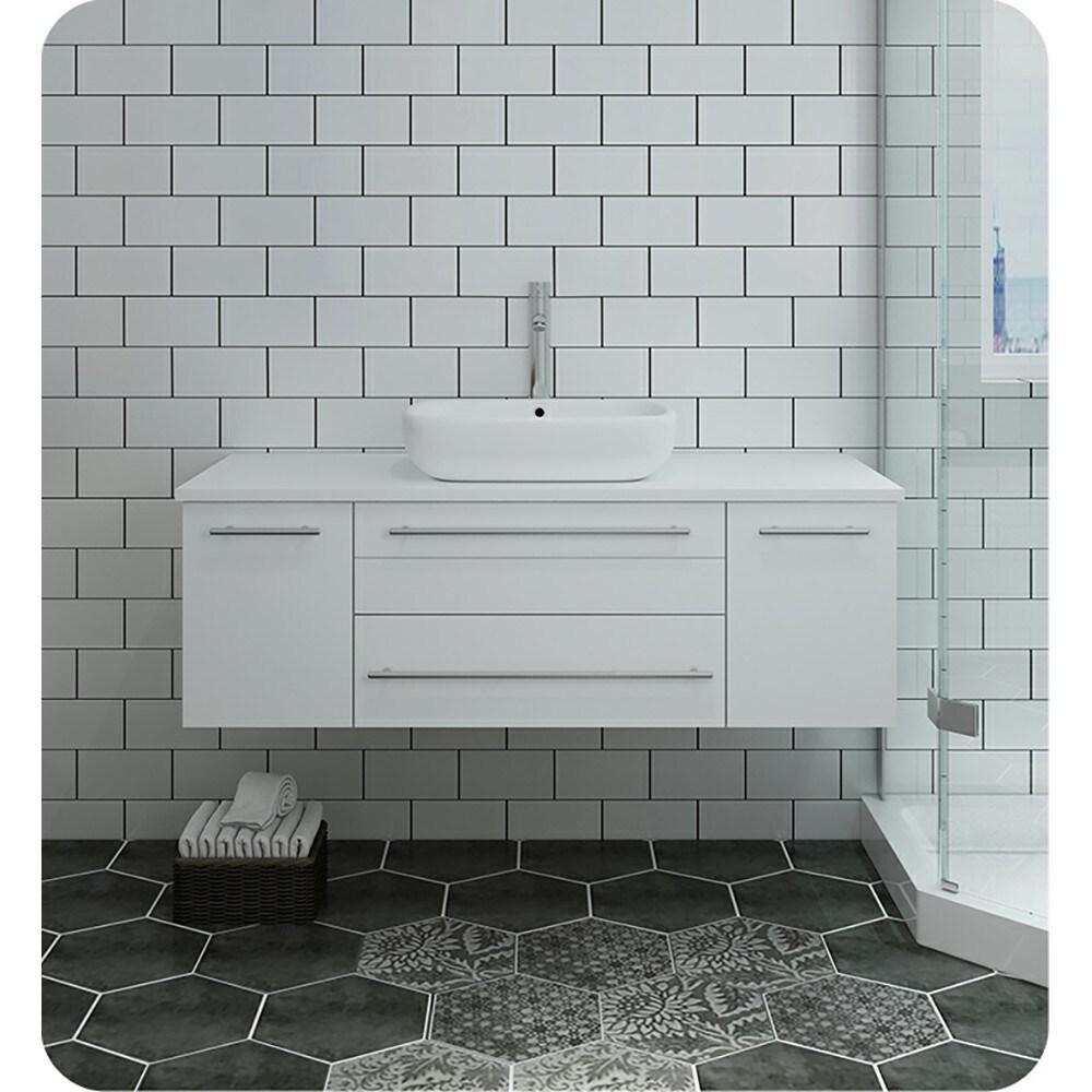 Fresca Lucera 47" Wall Mount Single Vessel Sink Bathroom Vanity Base Only (Top & Sink Not Included)