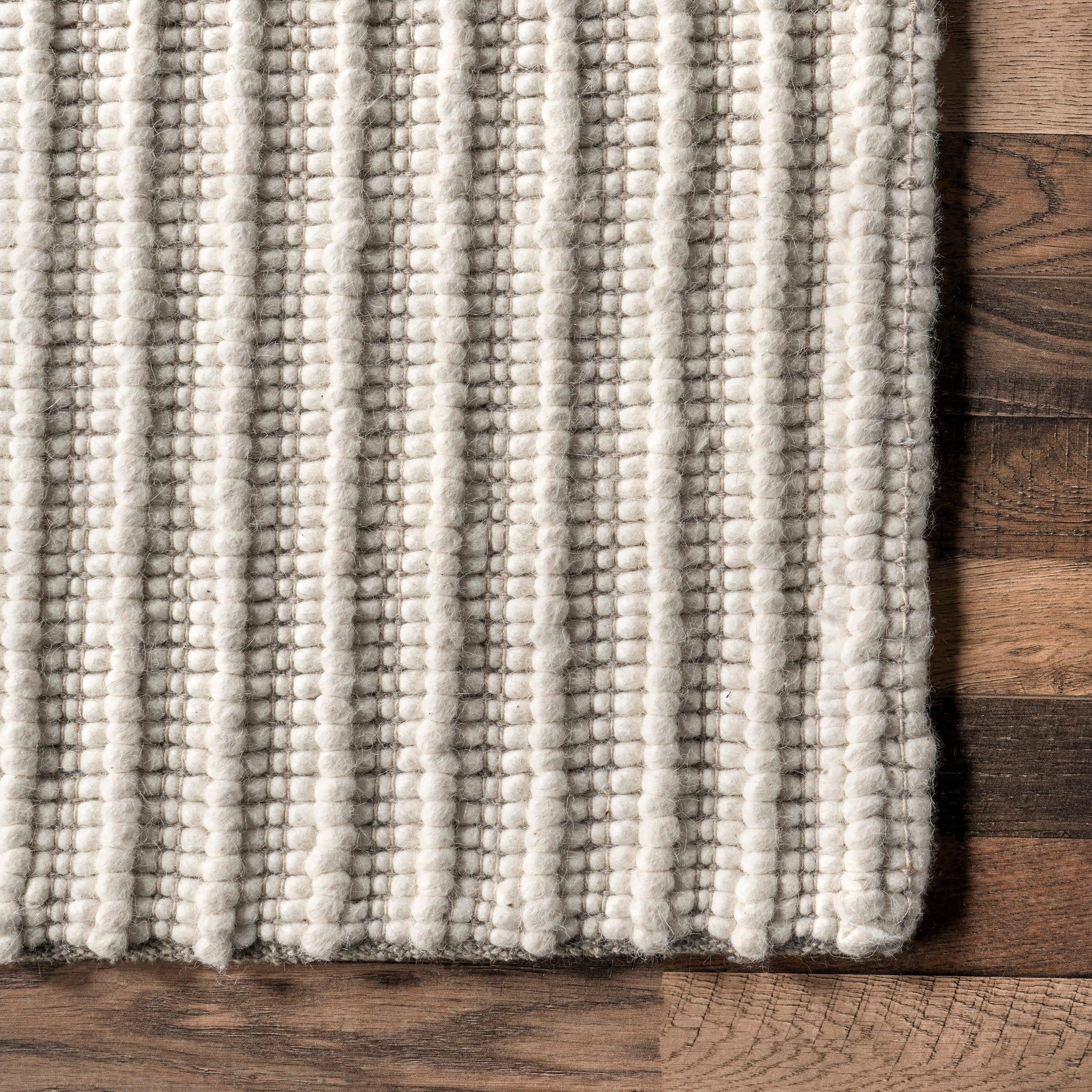 Nuloom Dorene Abstract 2x8 Wool Runner Indoor Area Rug for Living Room Bedroom Dining Room Entryway Hallway Kitchen, Ivory