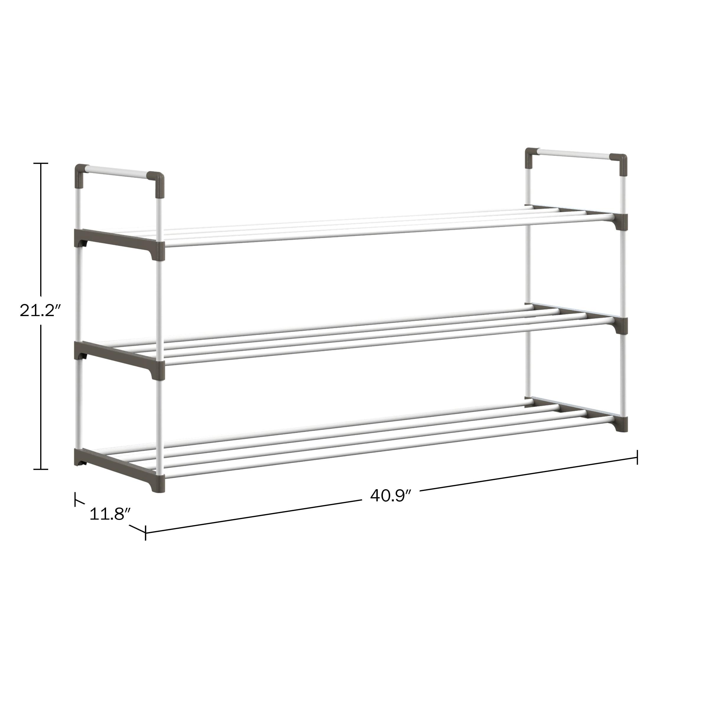 Home-Complete 3-Tier Shoe Rack for 15 Pairs, White