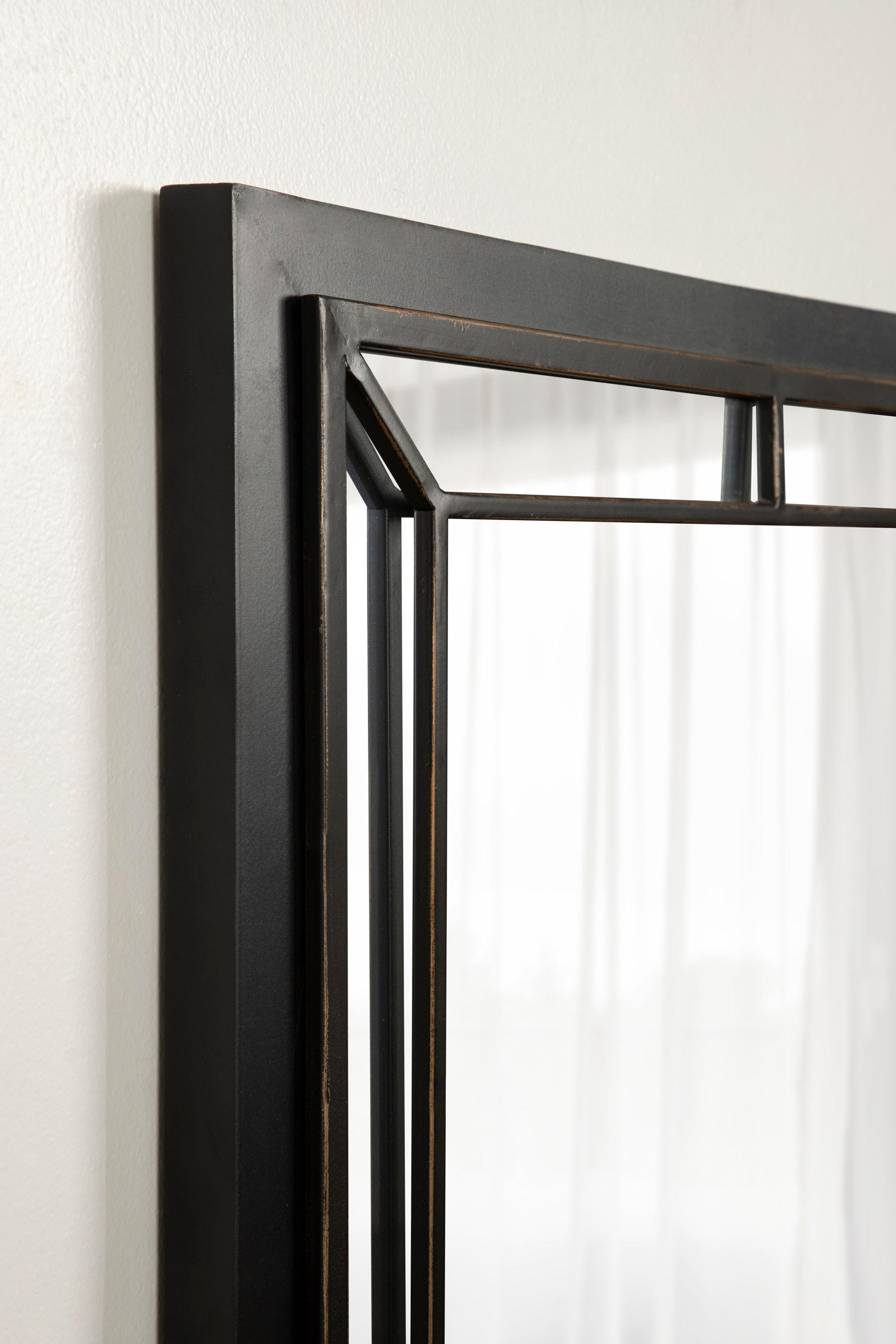 24" x 36" Audubon Rectangle Wall Mirror Black - Kate & Laurel: Modern Farmhouse Style, Iron Detail