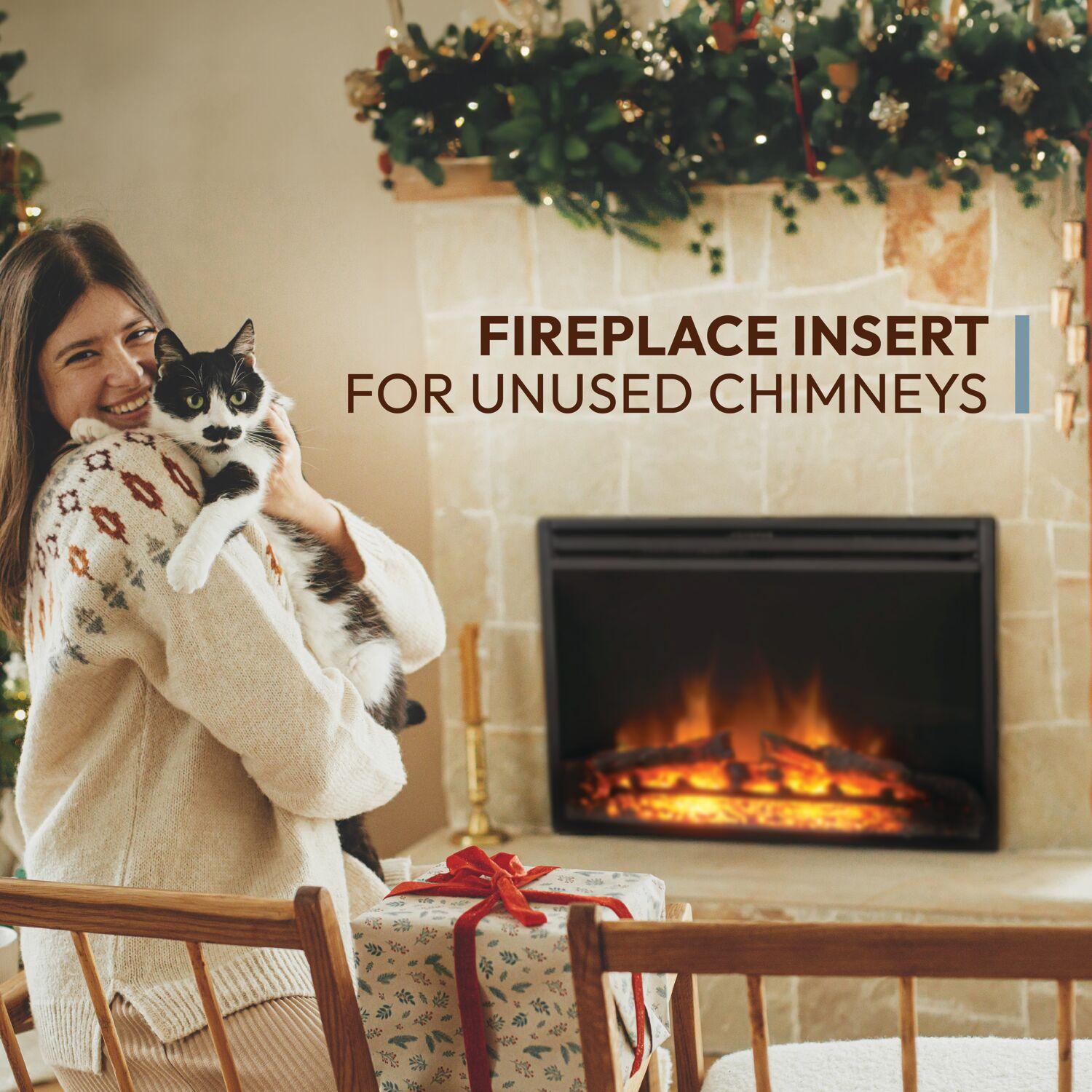 Cambridge Cambridge 5118 BTU Freestanding Electric Fireplace Heater Insert for Vacant Chimney Fireplace