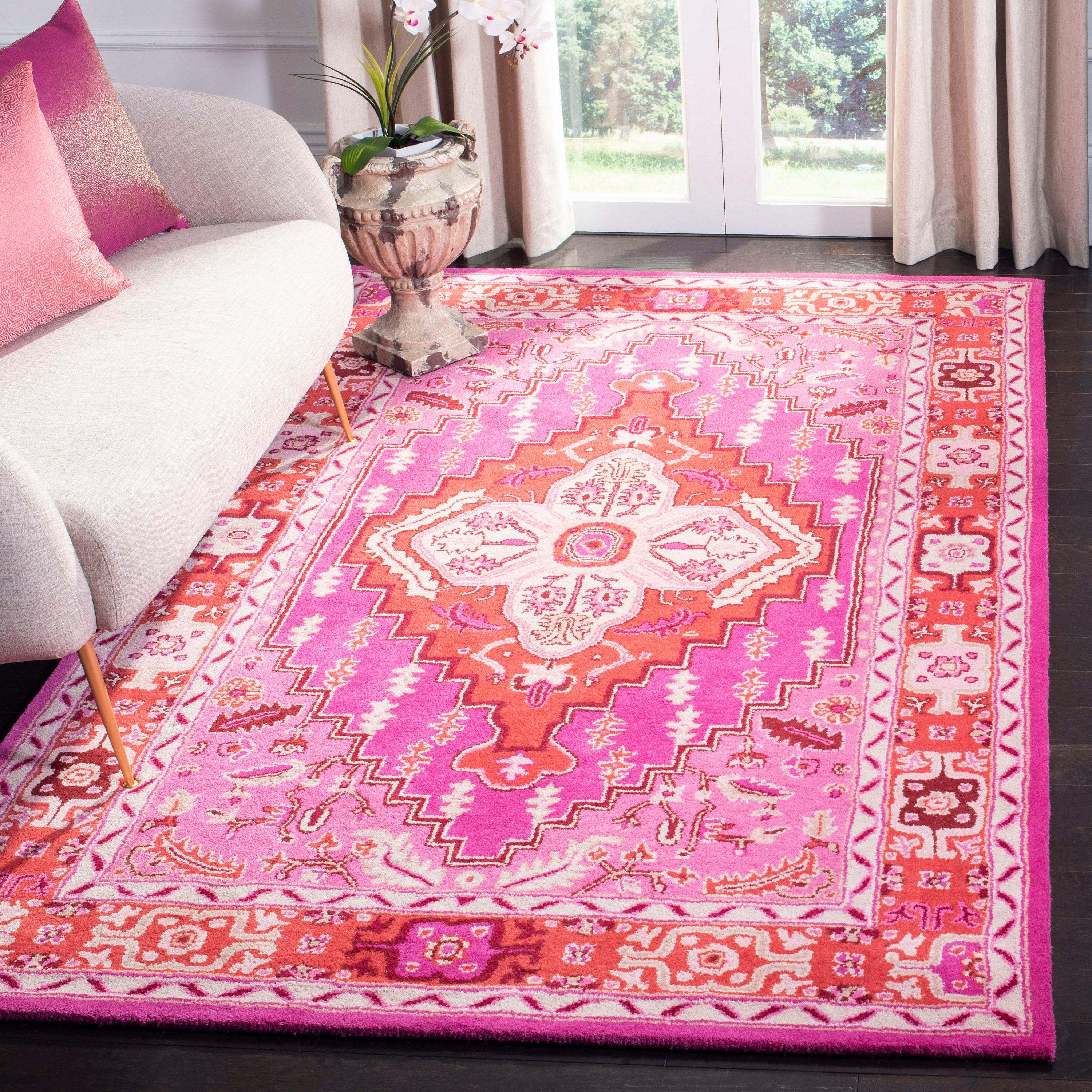 Bellagio BLG545 Hand Tufted Area Rug - Red/Pink - 8'x10' - Safavieh.