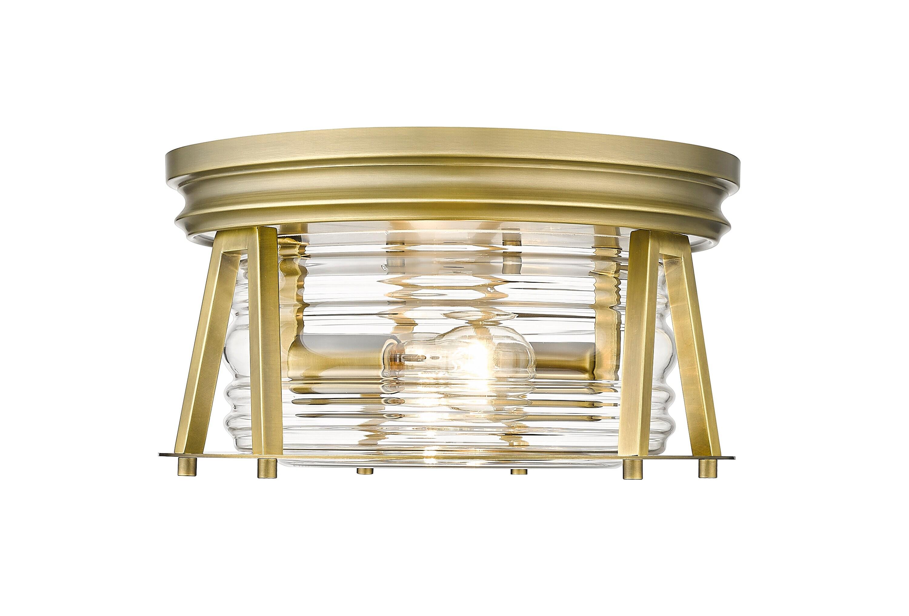 Z-Lite Cape Harbor 2 - Light Flush Mount in  Rubbed Brass