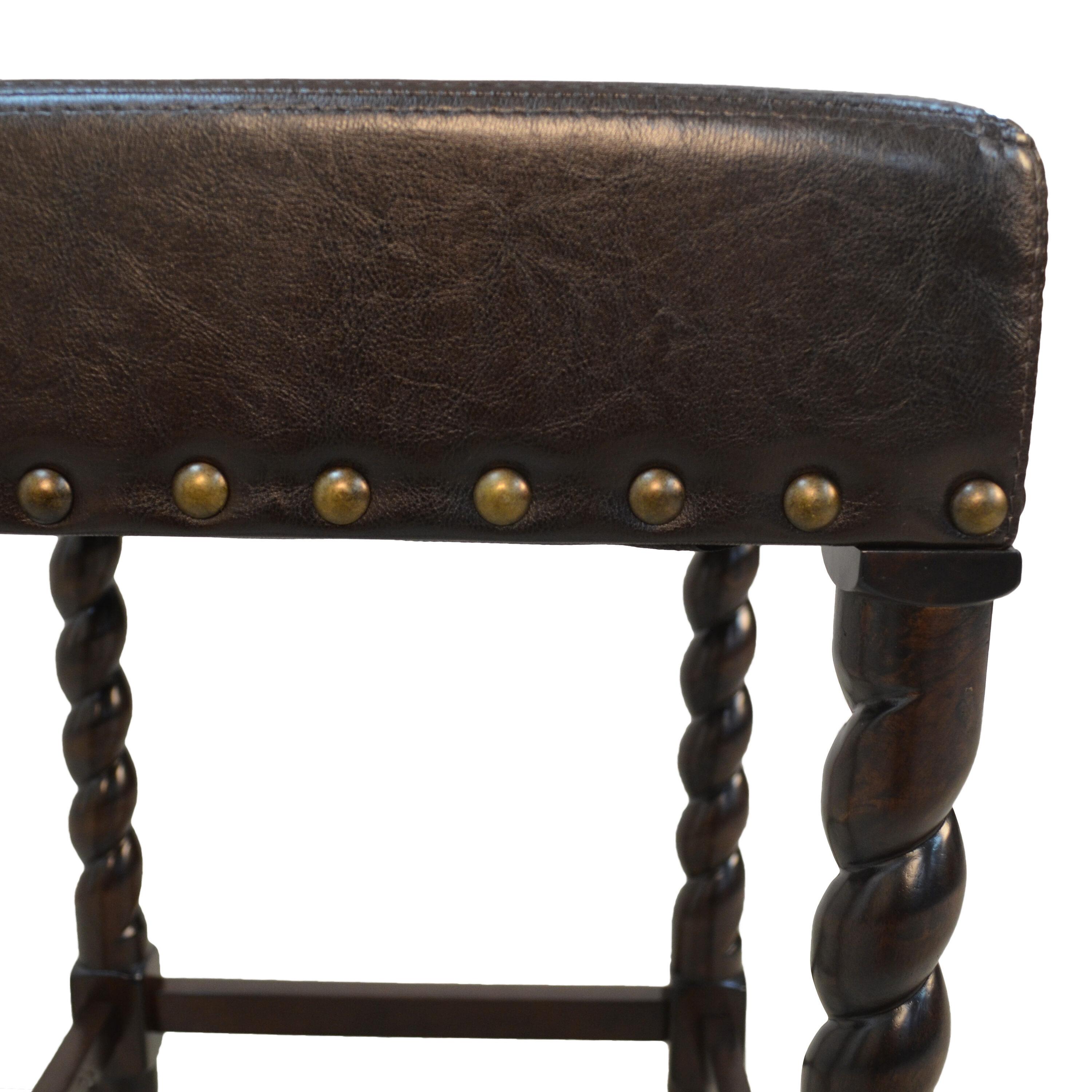 Carolina Living 24" Cadmus Counter Height Barstool Espresso and Table: Upholstered Vinyl, MDF Legs, Foam Fill