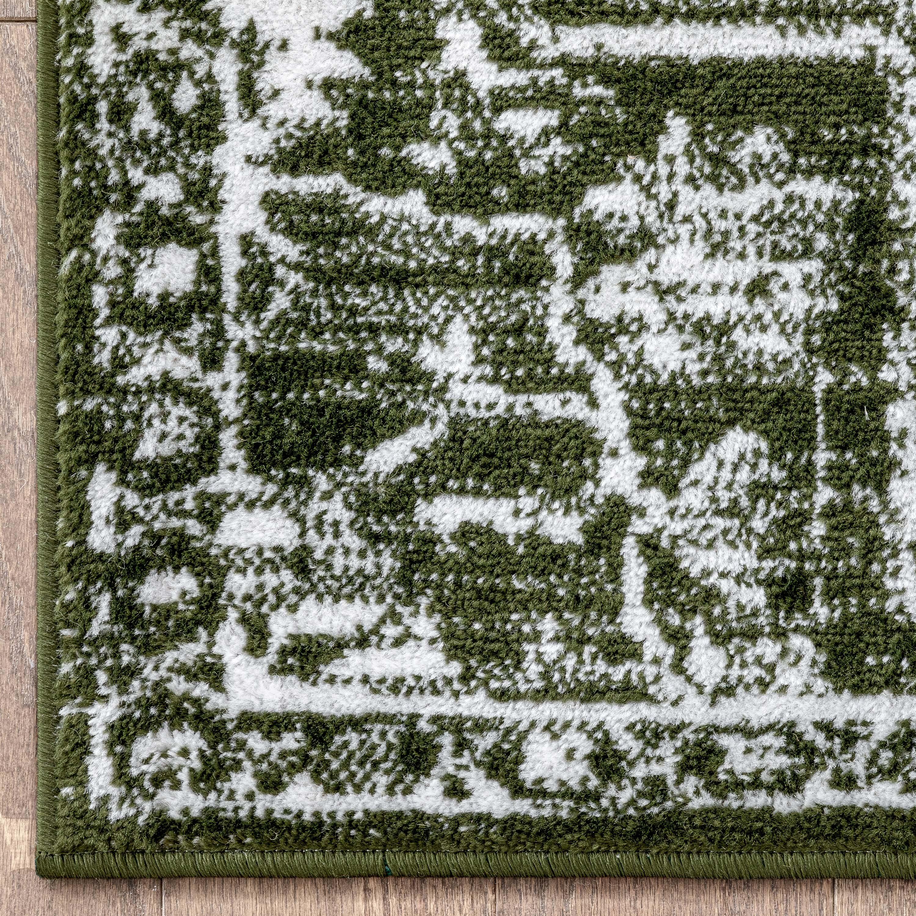 Well Woven Dazzle Disa Vintage Bohemian Oriental Floral Green 7'3" x 9'3" Area Rug