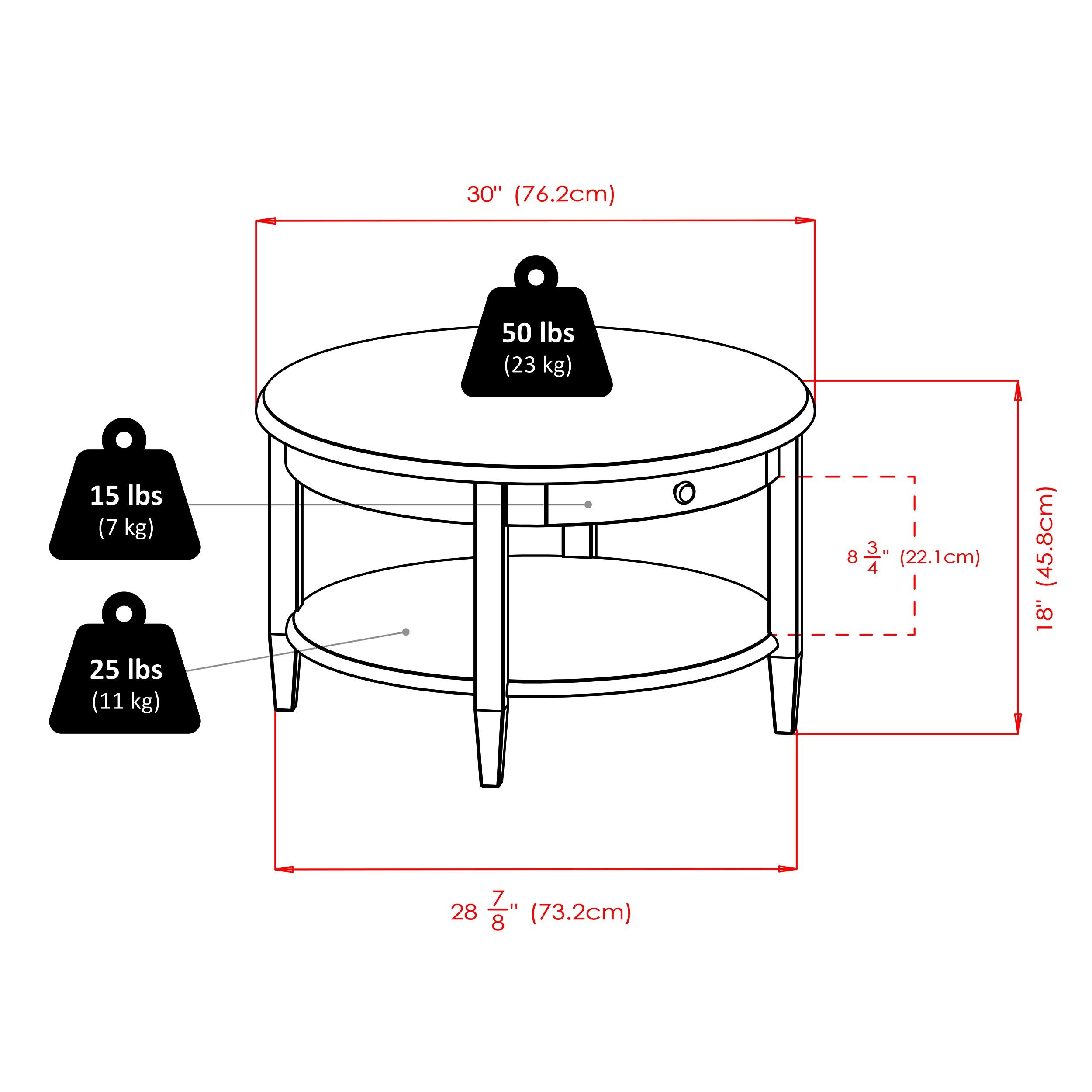 Winsome Wood Concord Round Coffee Table, Walnut Finish