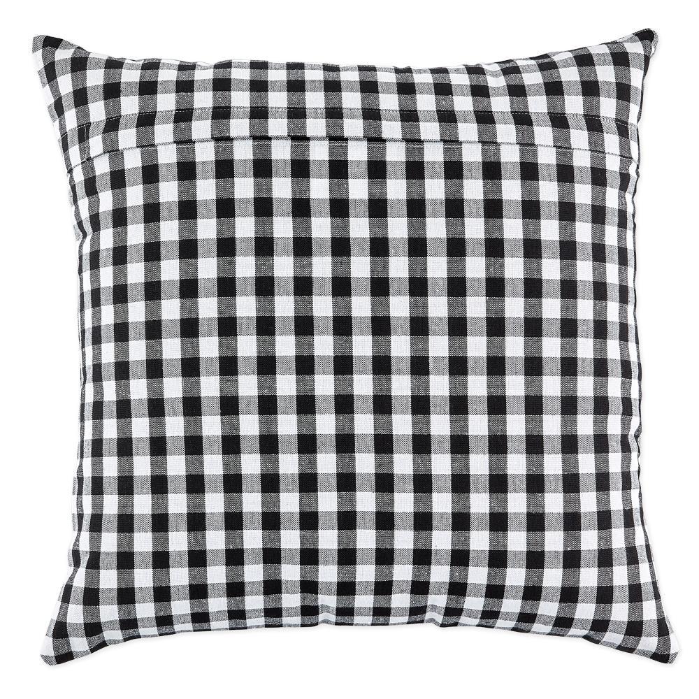 4pk 18"x18" Gingham Buffalo Check Assorted Square Throw Pillow Covers Black/White - Design Imports: Cotton, Machine Washable