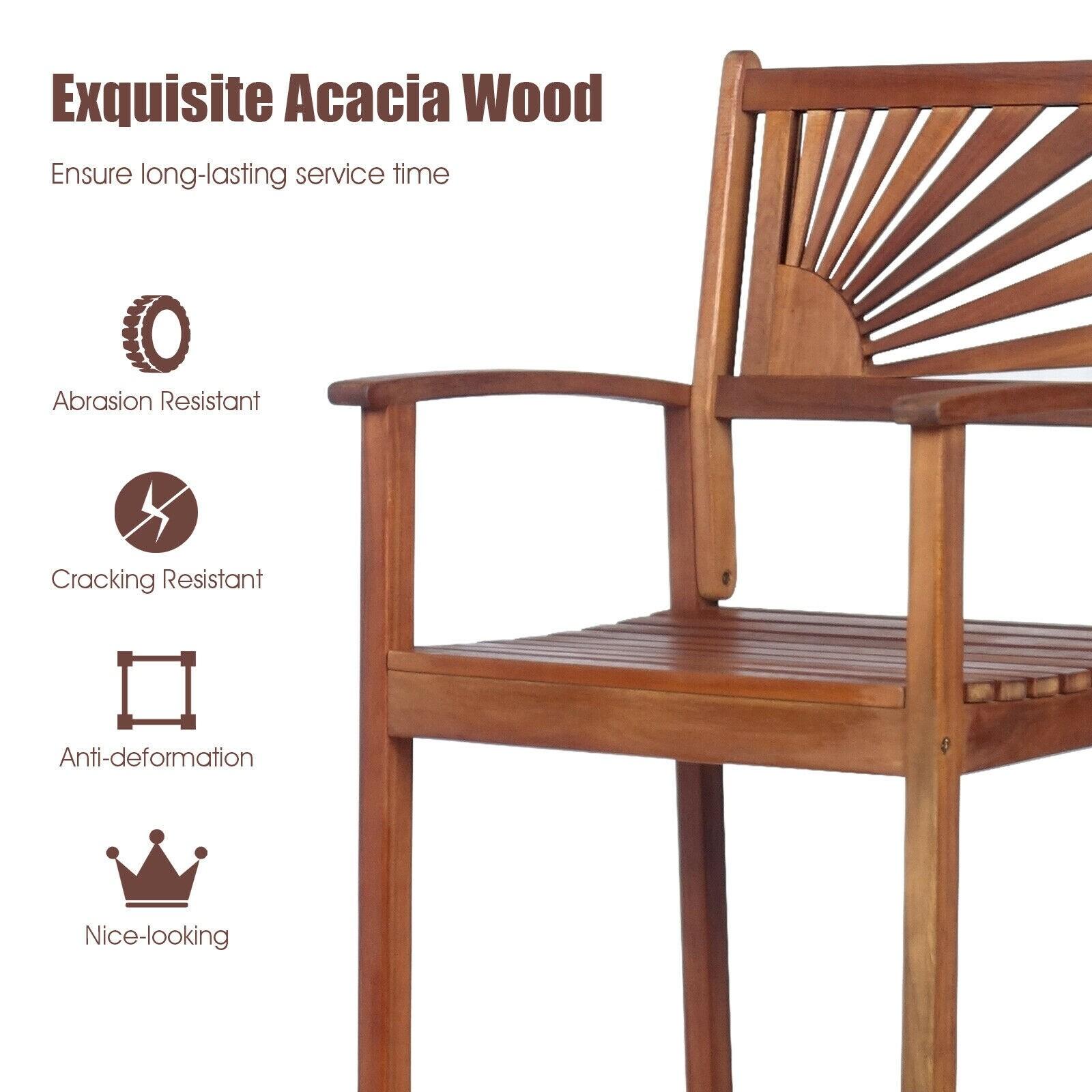 Costway Costway Acacia Outdoor 29'' Bar Stool