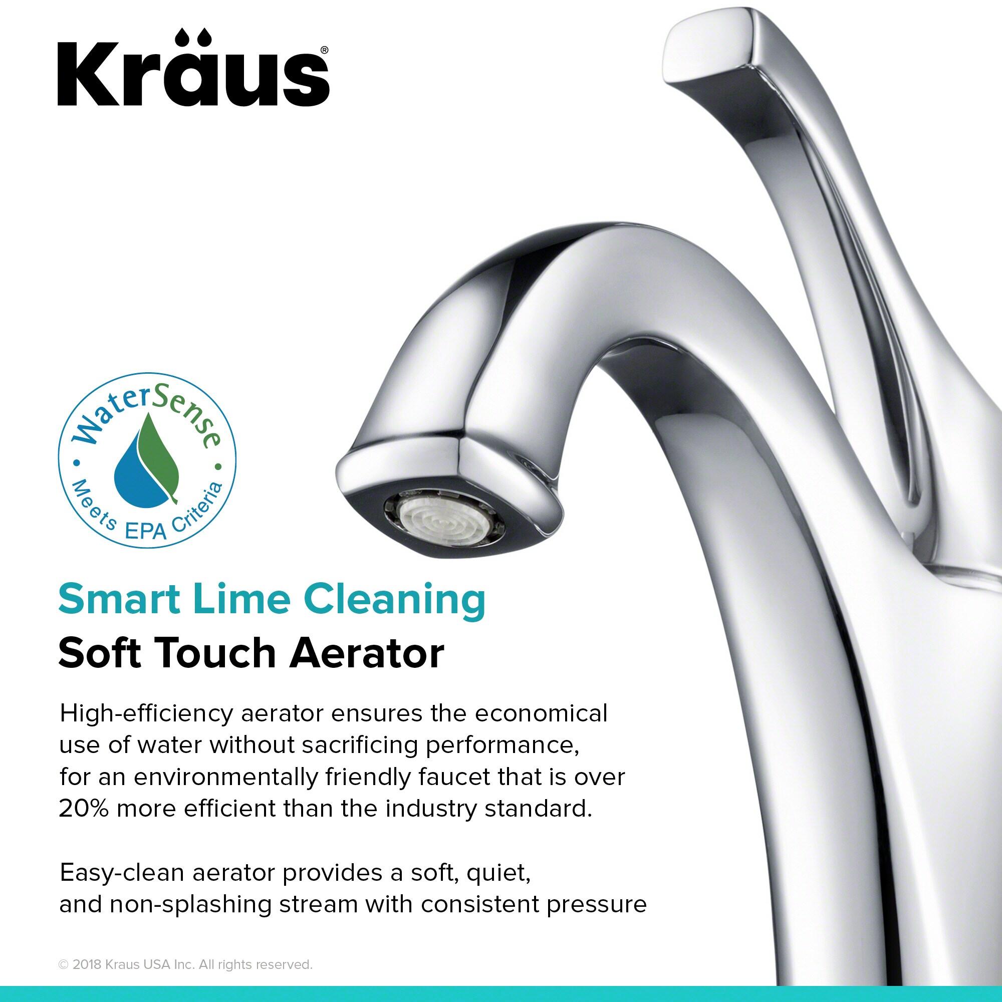 Kraus Arlo Single Hole 1-Handle WaterSense Bathroom Sink Faucet with Drain and Deck Plate