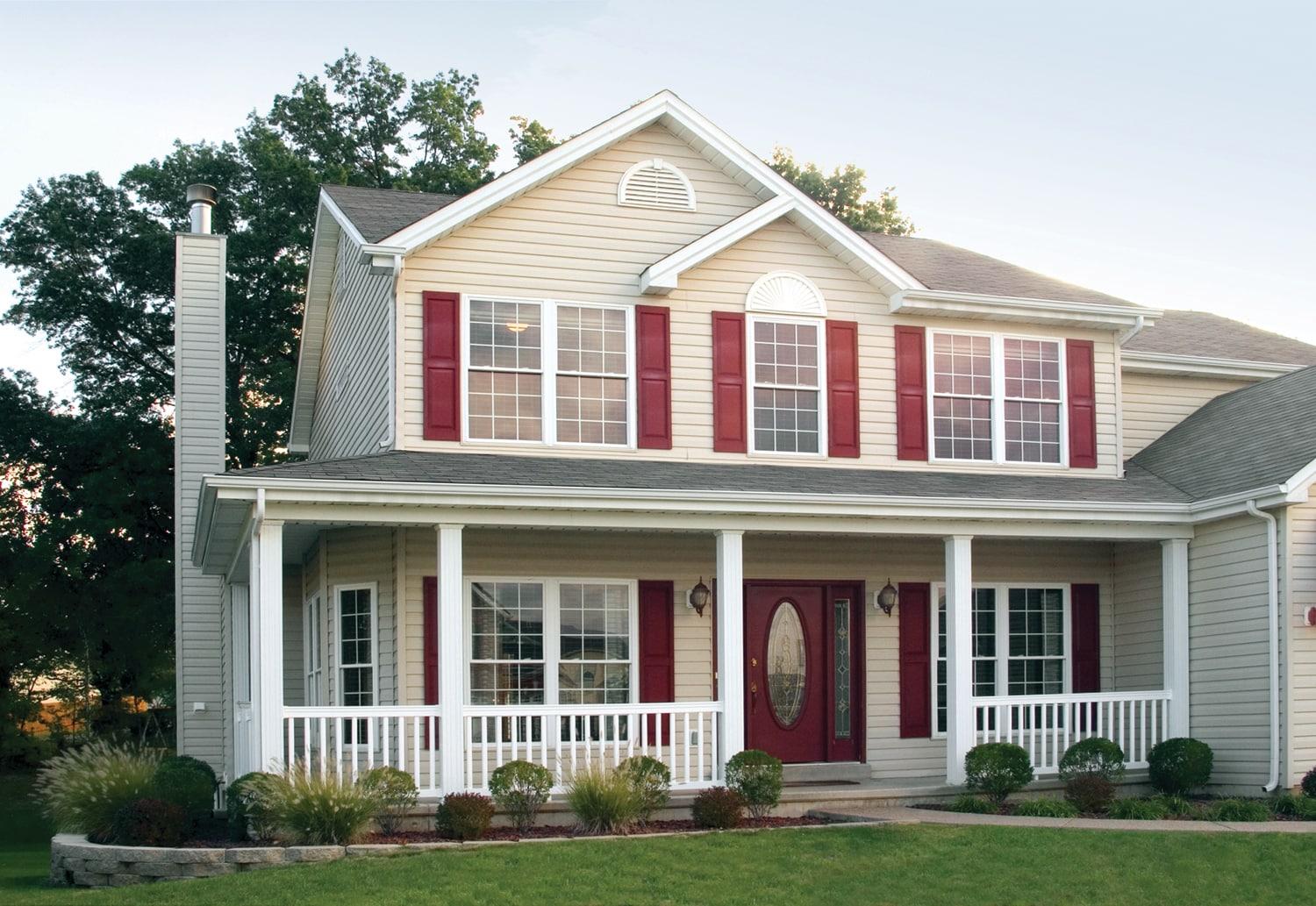 14 1/2"W x 37"H Lifetime Vinyl, TailorMade Two Equal Panels, Raised Panel Shutters, Clay