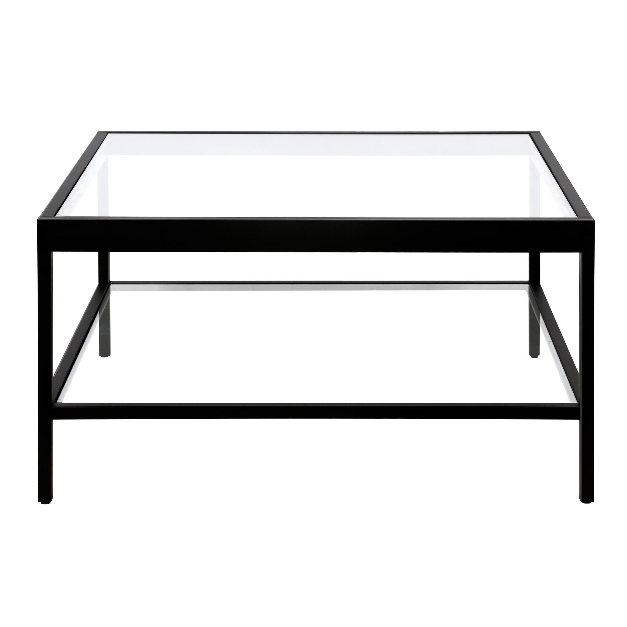 Evelyn&Zoe Alexis 32" Wide Square Coffee Table, Blackened Bronze