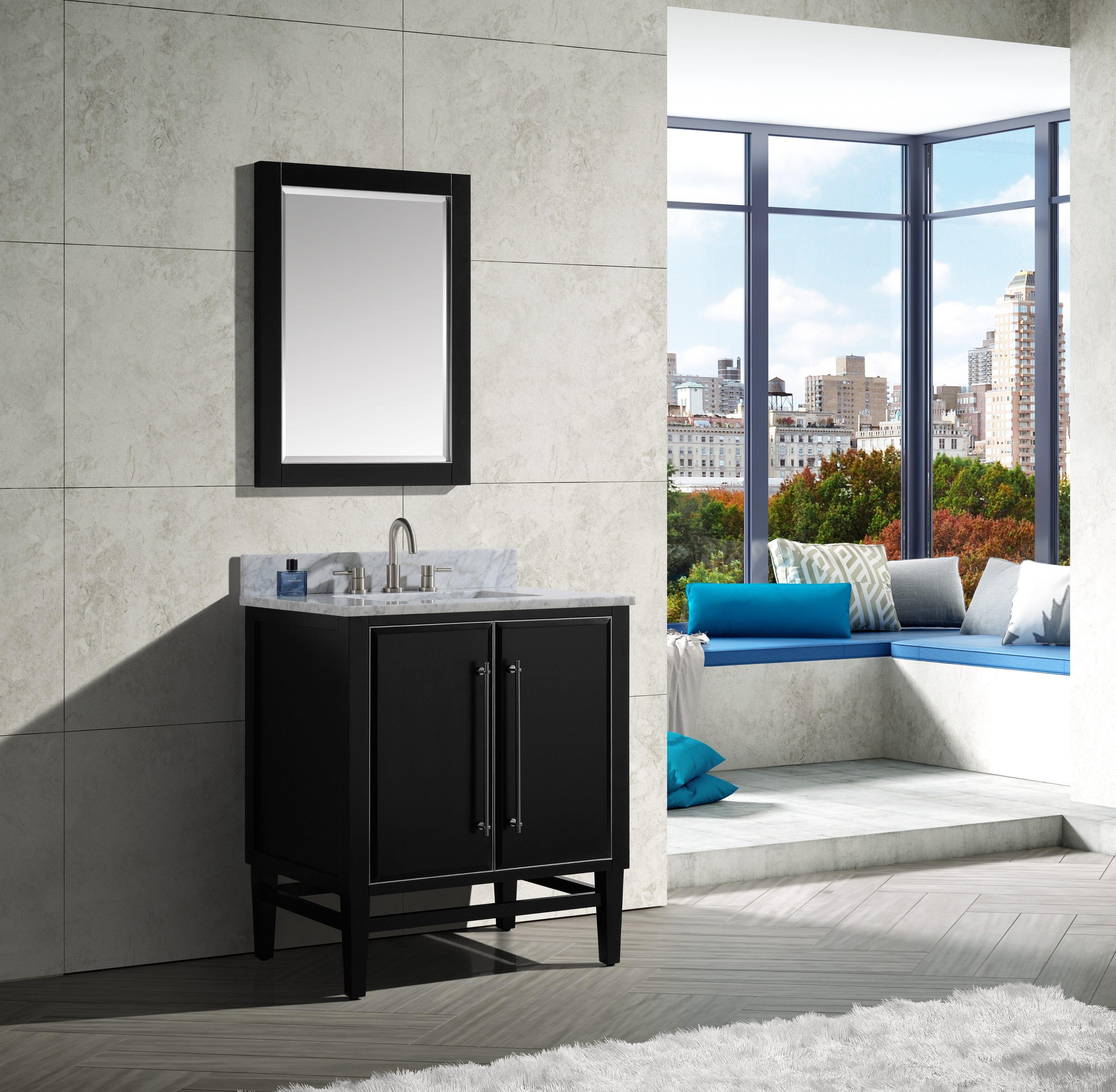 Avanity Mason-V30-S Mason 30" Single Free Standing Wood Vanity Cabinet Only - Black