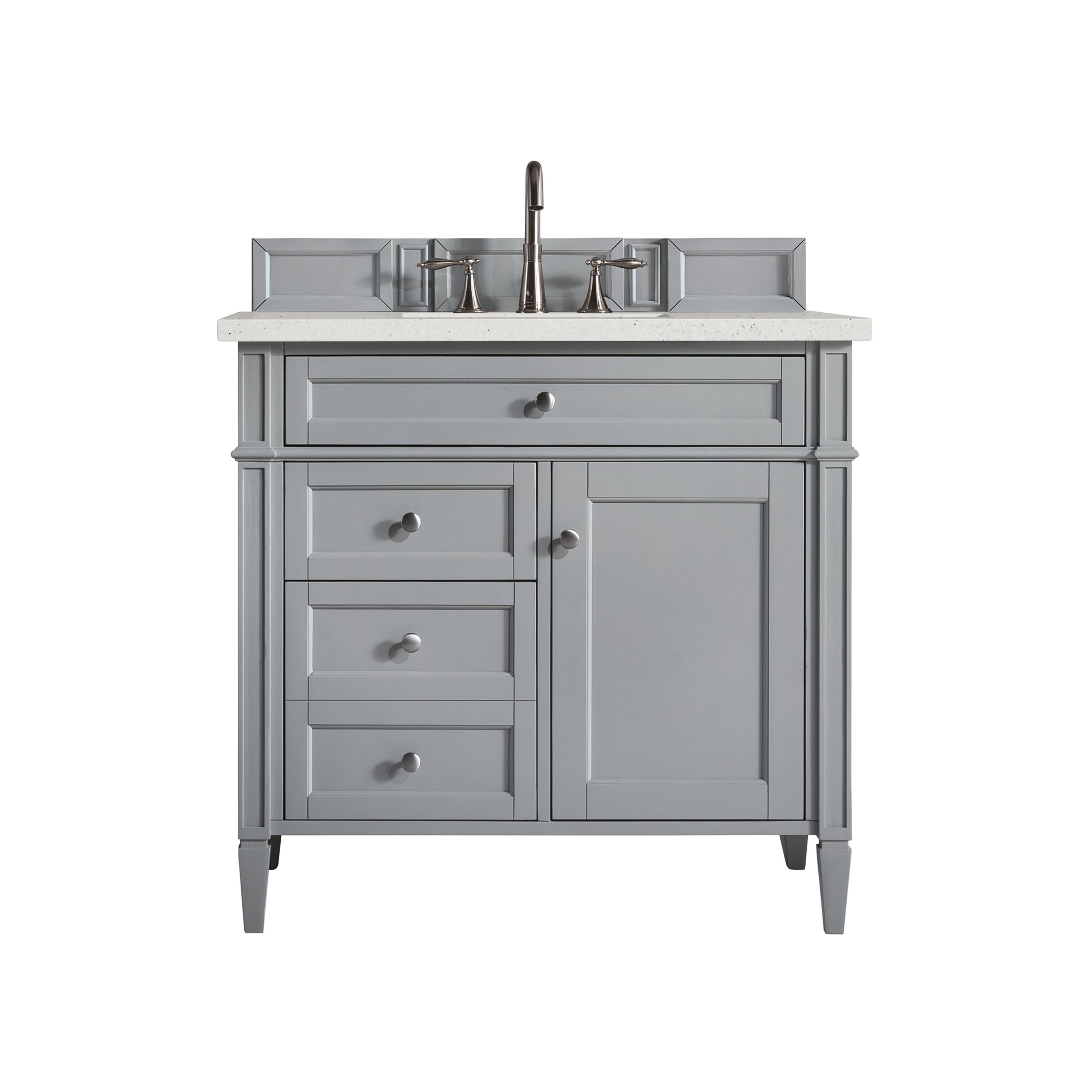 Urban Gray Solid Wood Single Vanity with Porcelain Sink