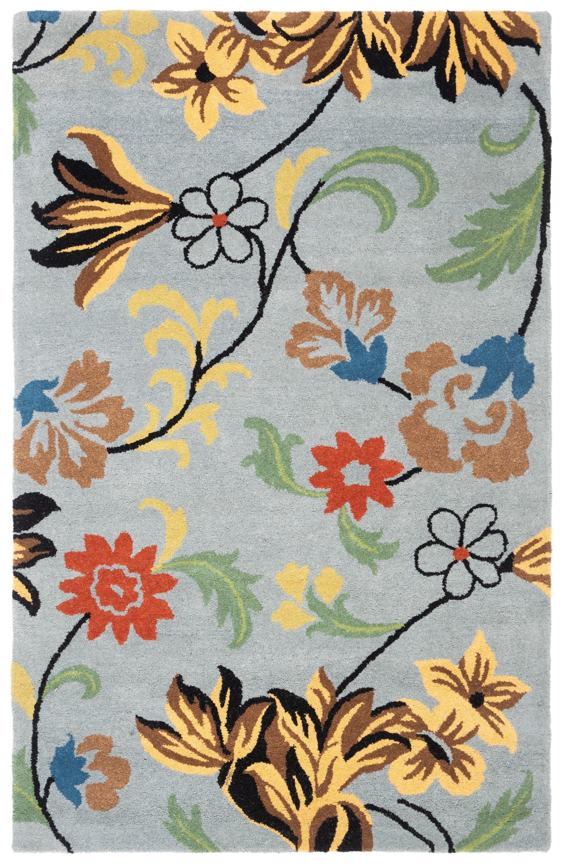 Soho SOH736 Hand Tufted Rectangle Contemporary Area Rug - Blue - 3' 6" X 5' 6" - Safavieh.