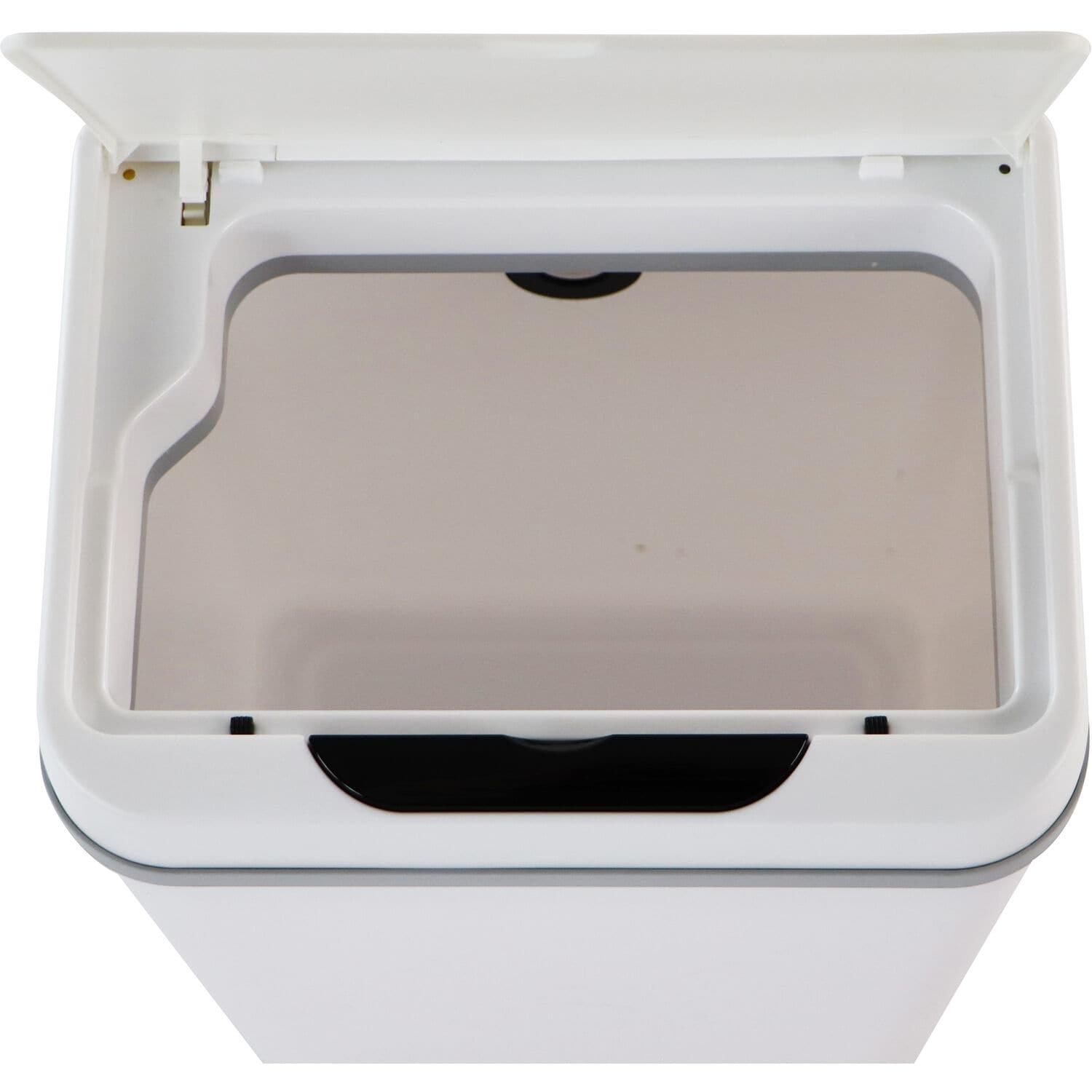 White Plastic Touchless Motion Sensor Trash Can, 2.3 Gallons