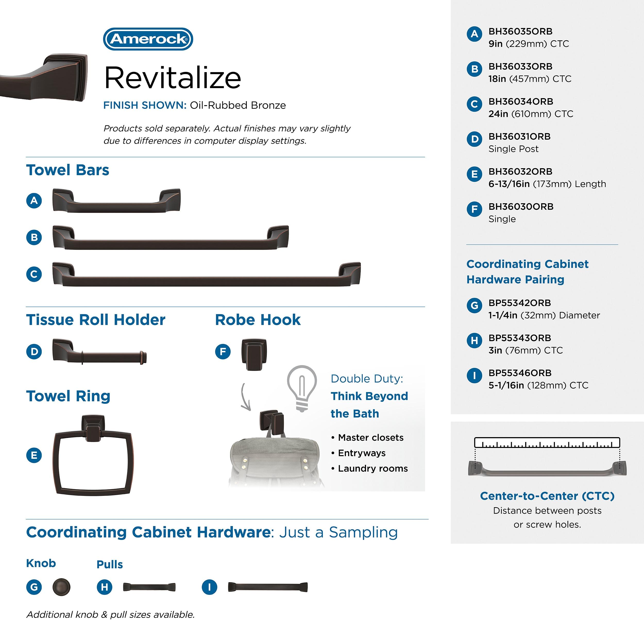 Amerock Revitalize Oil-Rubbed Bronze 24 inch (610mm) Towel Bar