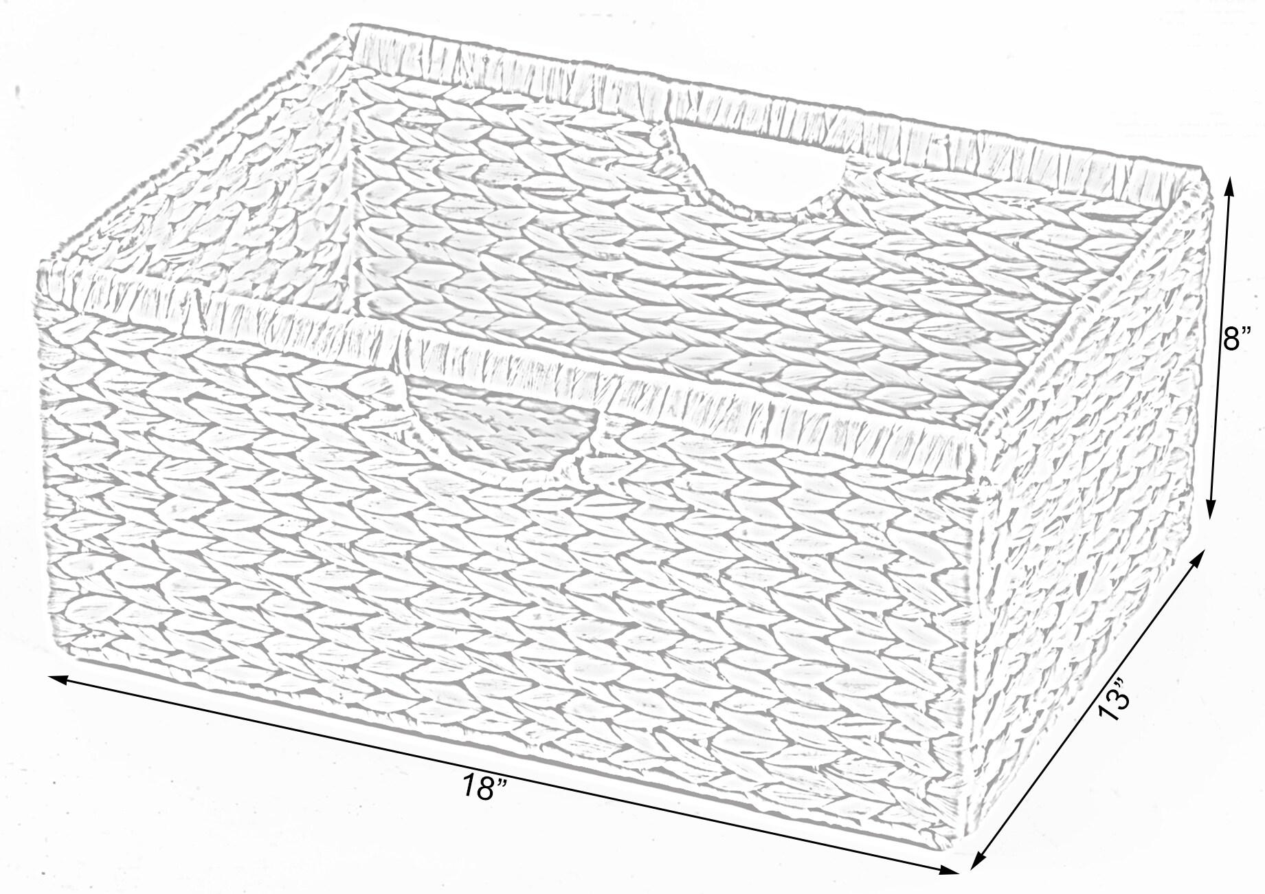 Vintiquewise Medium Hyacinth Basket - Rustic Handwoven Multipurpose Foldable Storage Organizer Decorative Laundry Totes and Woven Storage Bin for Bedroom, Living Room, Bathroom, Pantry and Closet