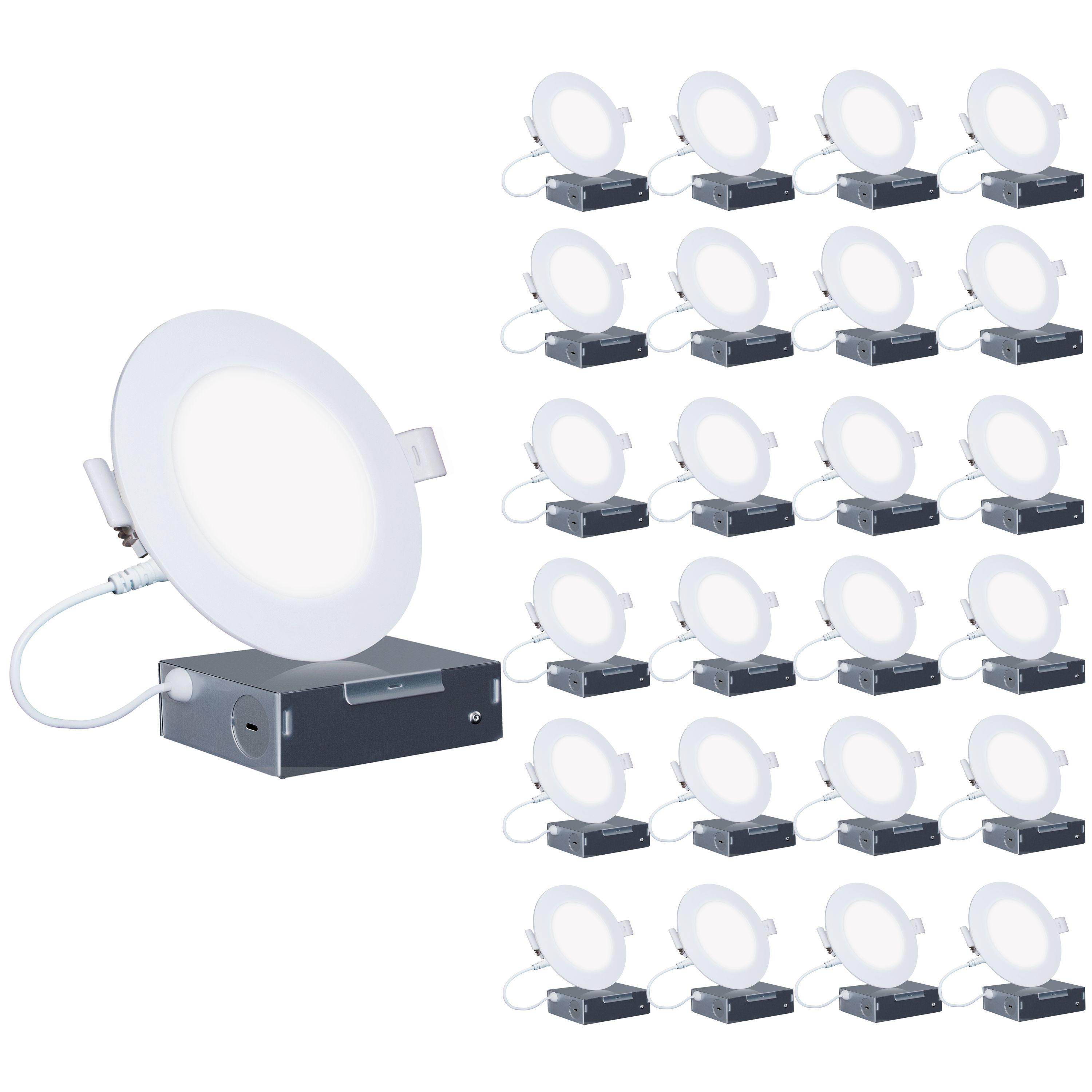 6'' Dimmable Air-Tight IC Rated LED Canless Recessed Lighting Kit