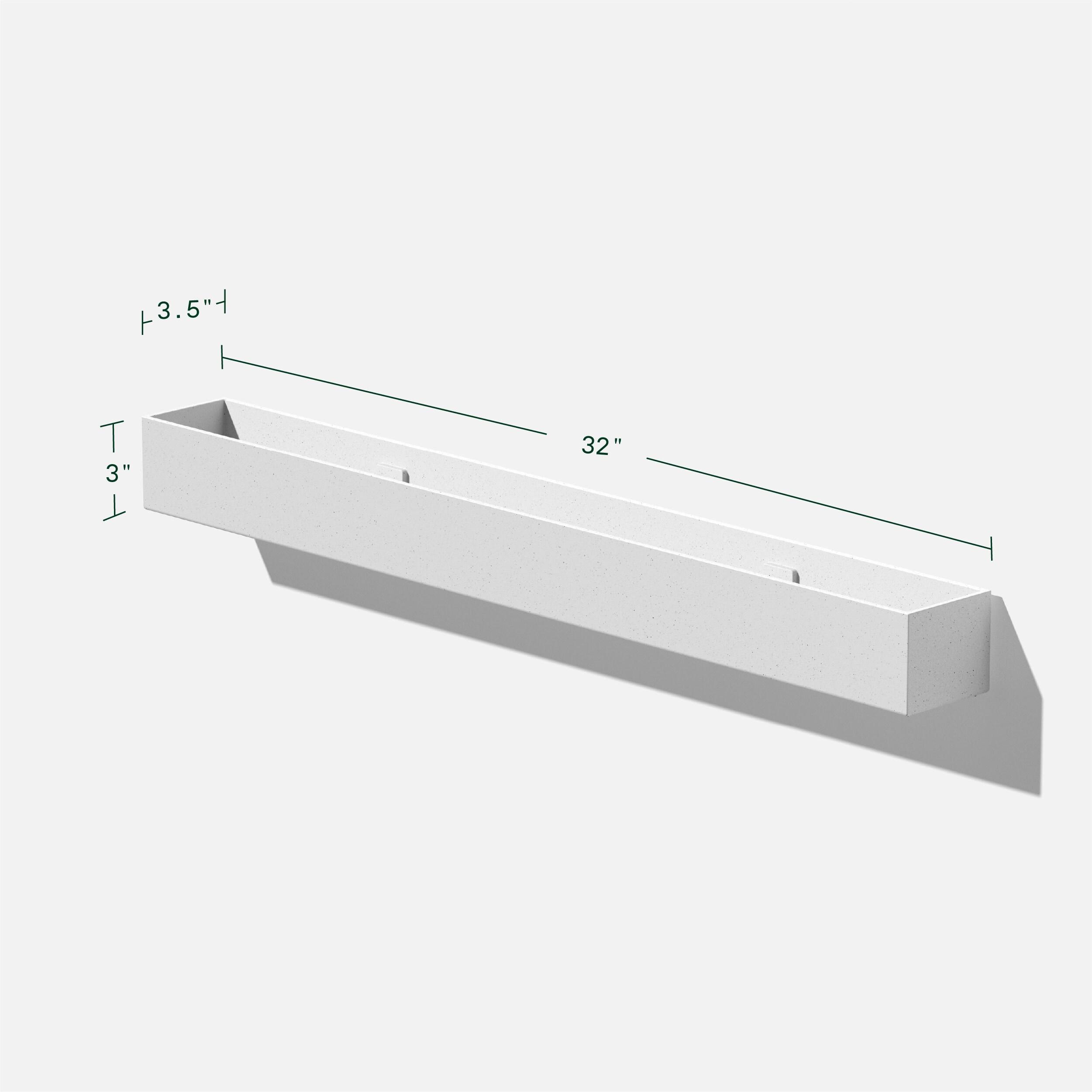 Veadek Geo Series Trough Hanging 32" Planter - 2-Pack White