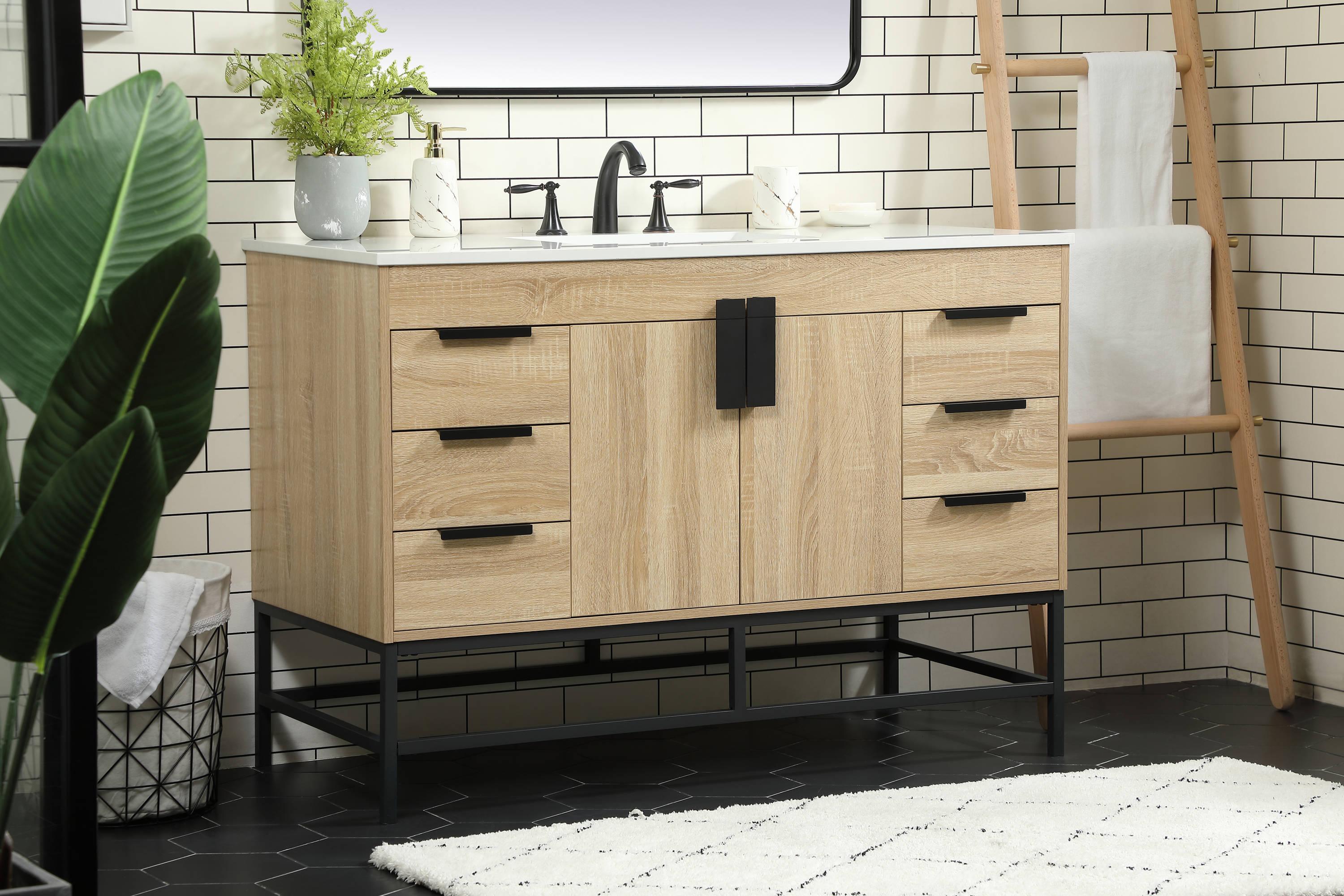 Corley 48'' Single Bathroom Vanity with Engineered Marble Top