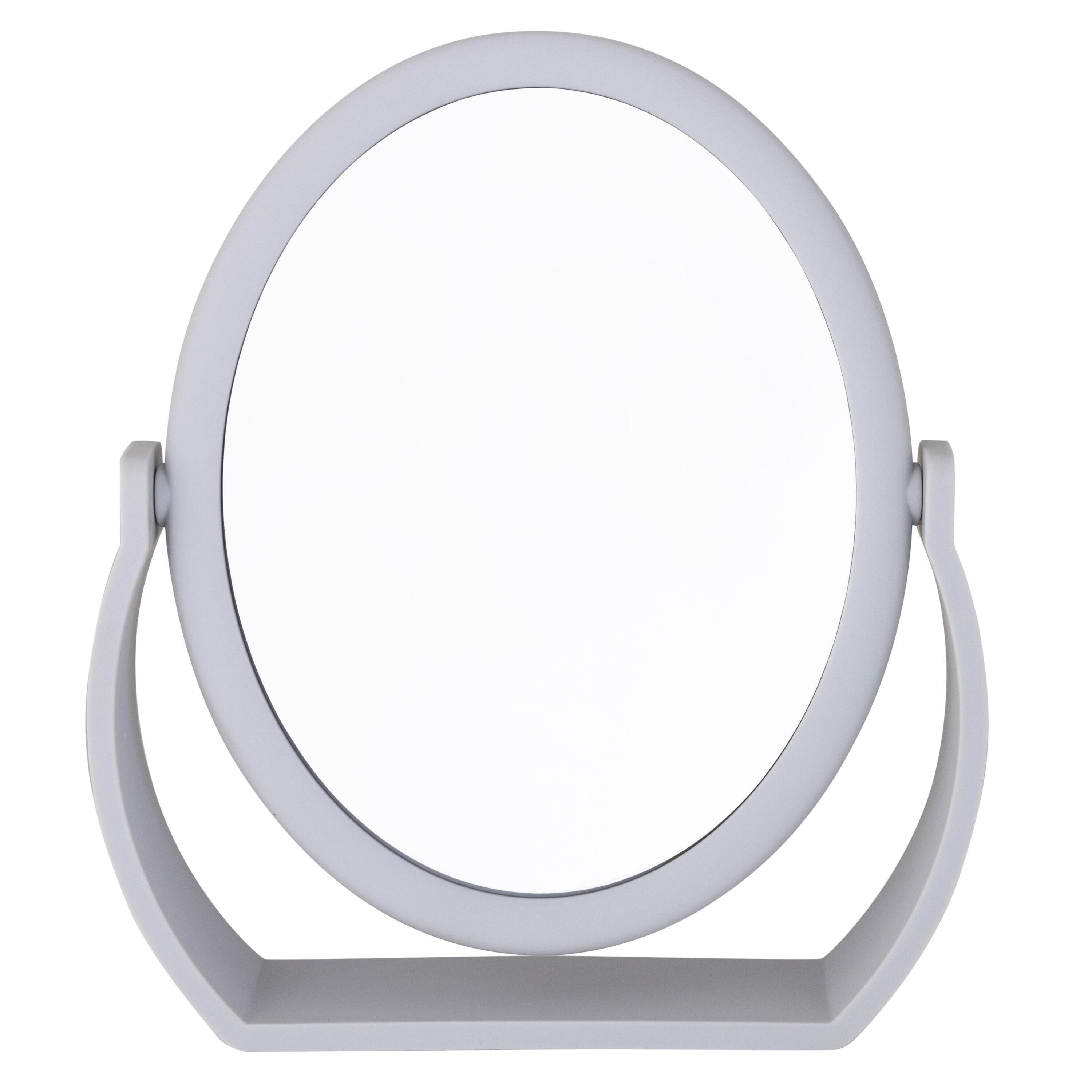 8" Vanity Rubberized 1X-10X Magnification Mirror Gray - Home Details