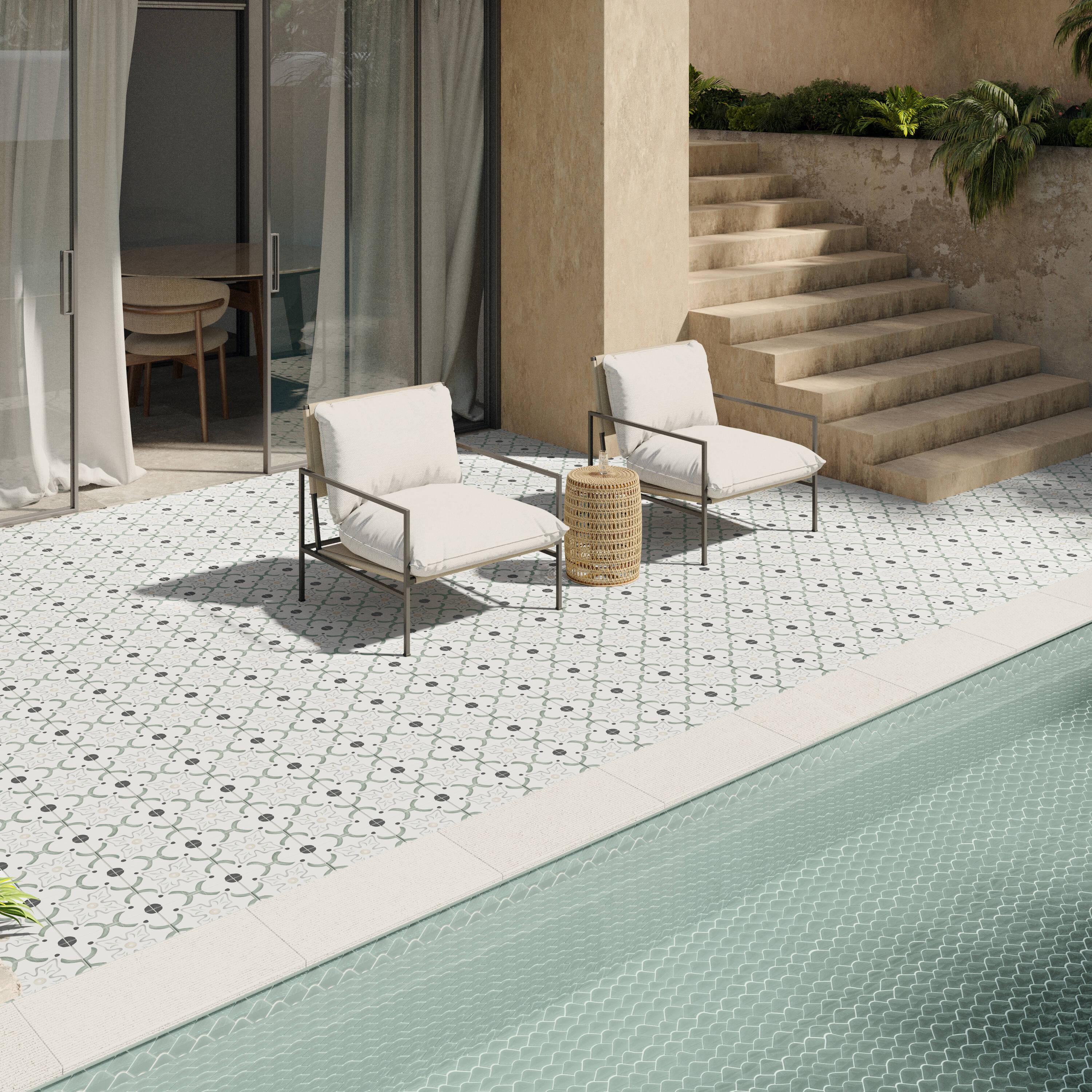 Plumeria 8.77" x 8.77" Matte Porcelain Tile