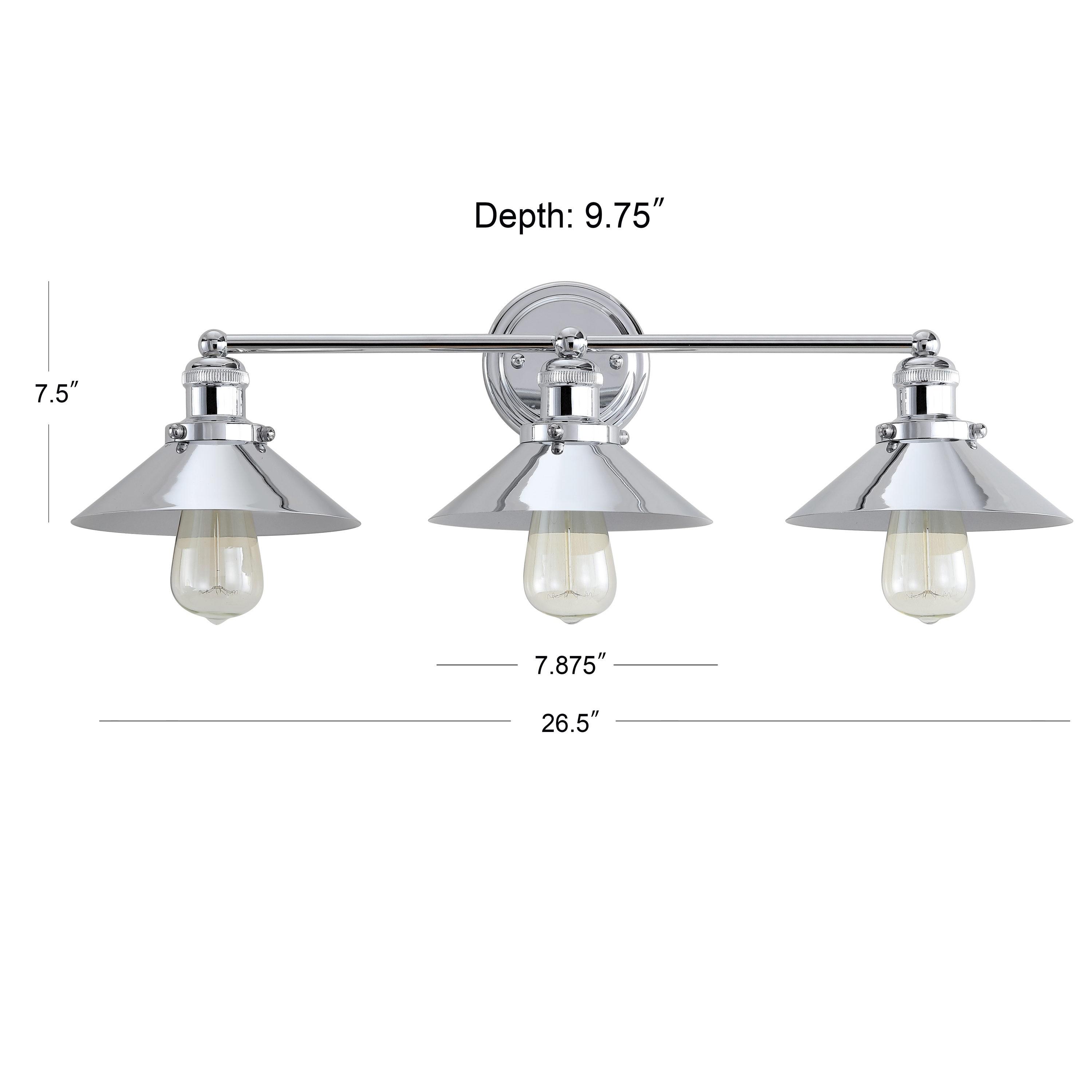 June 26.5 in. 3-Light Metal Chrome Vanity Light