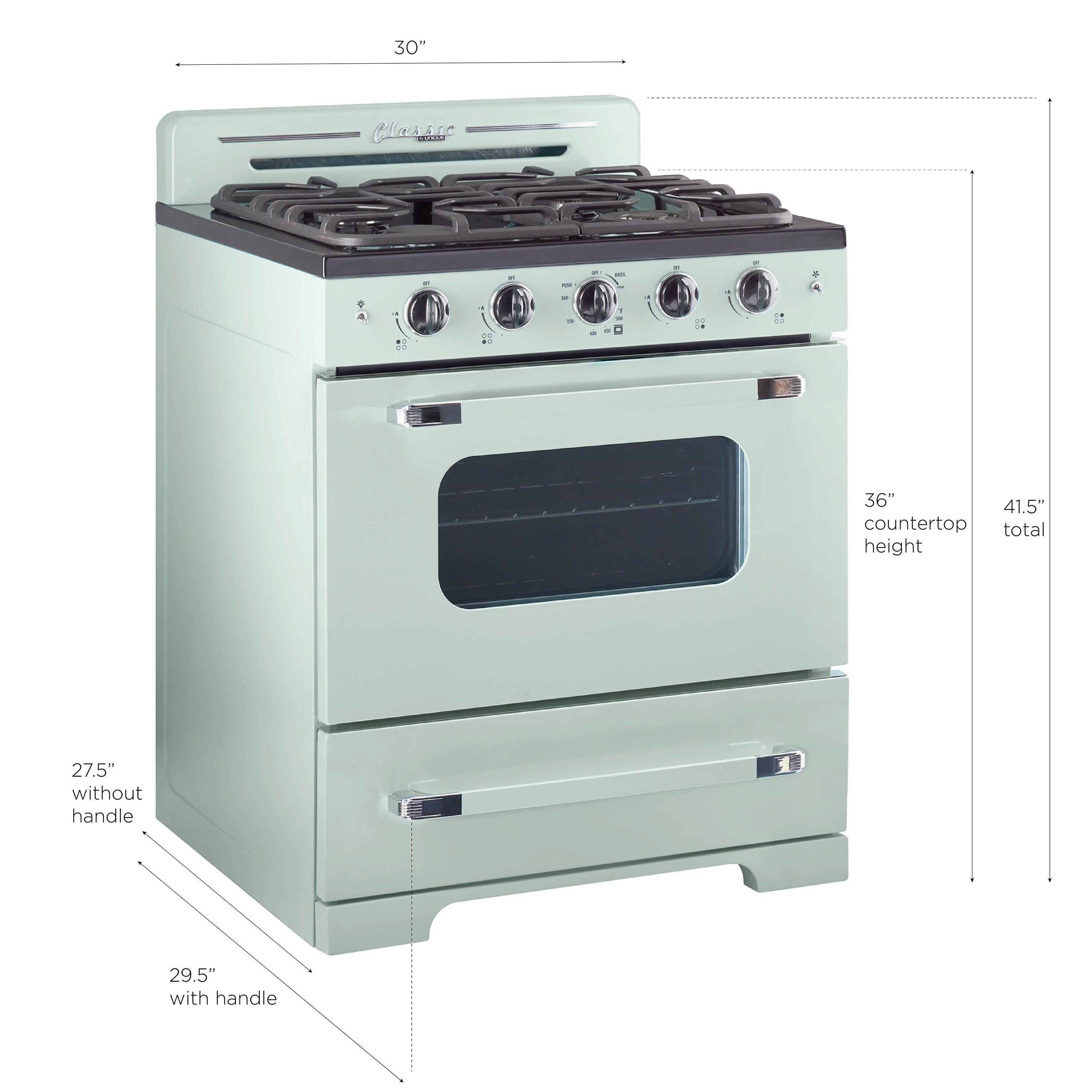 Unique Appliances Classic Retro 30" 4 burner 3.9 cu. ft. Freestanding Gas Range with Convection Oven UGP-30CR LG